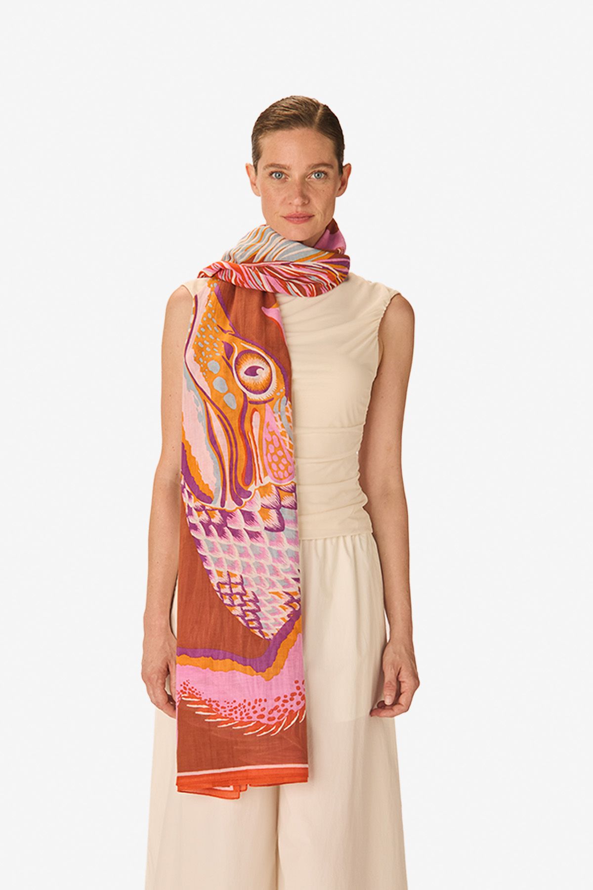 Écharpe 100 - Croco - Caramel