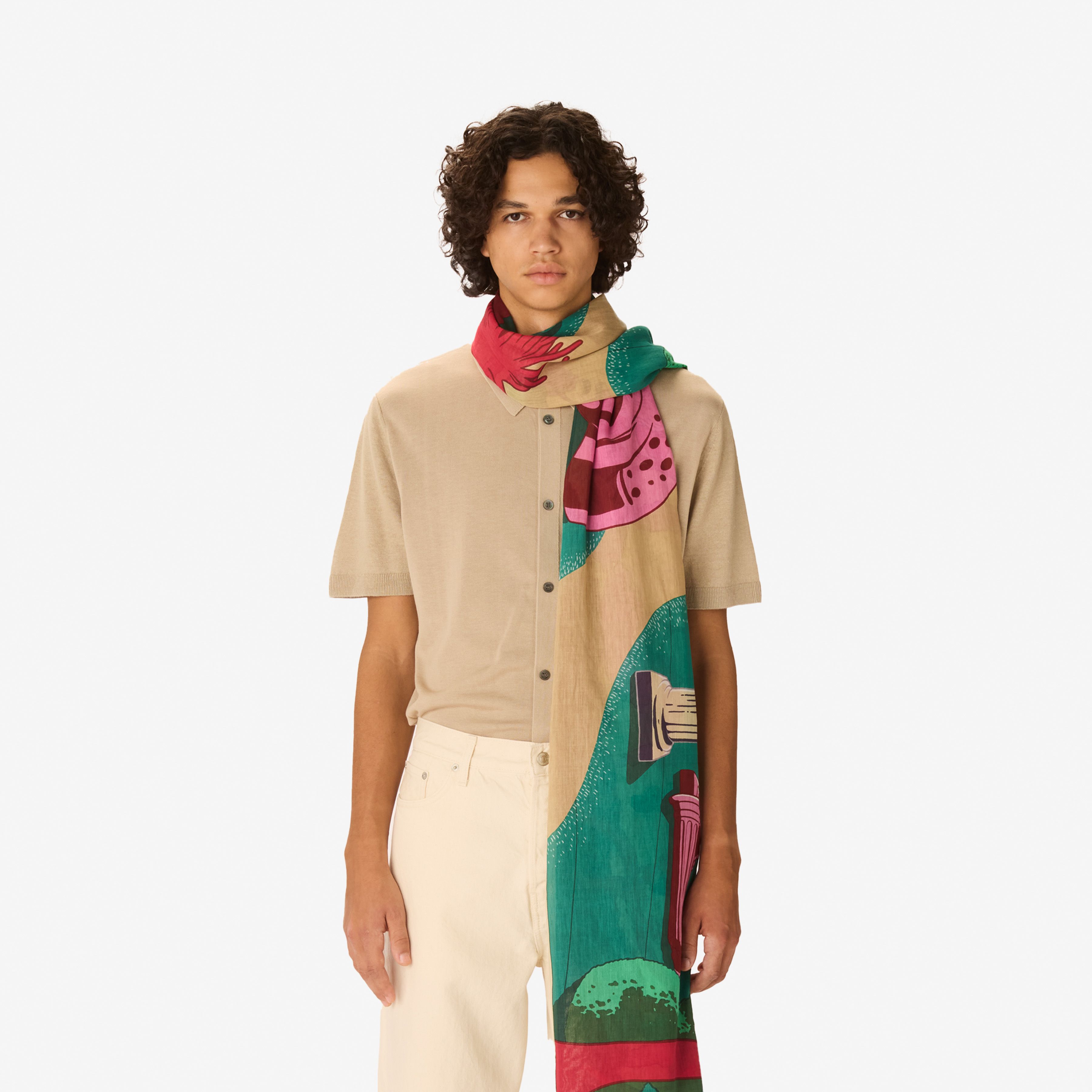 Écharpe 100 - Jardin - Fuchsia