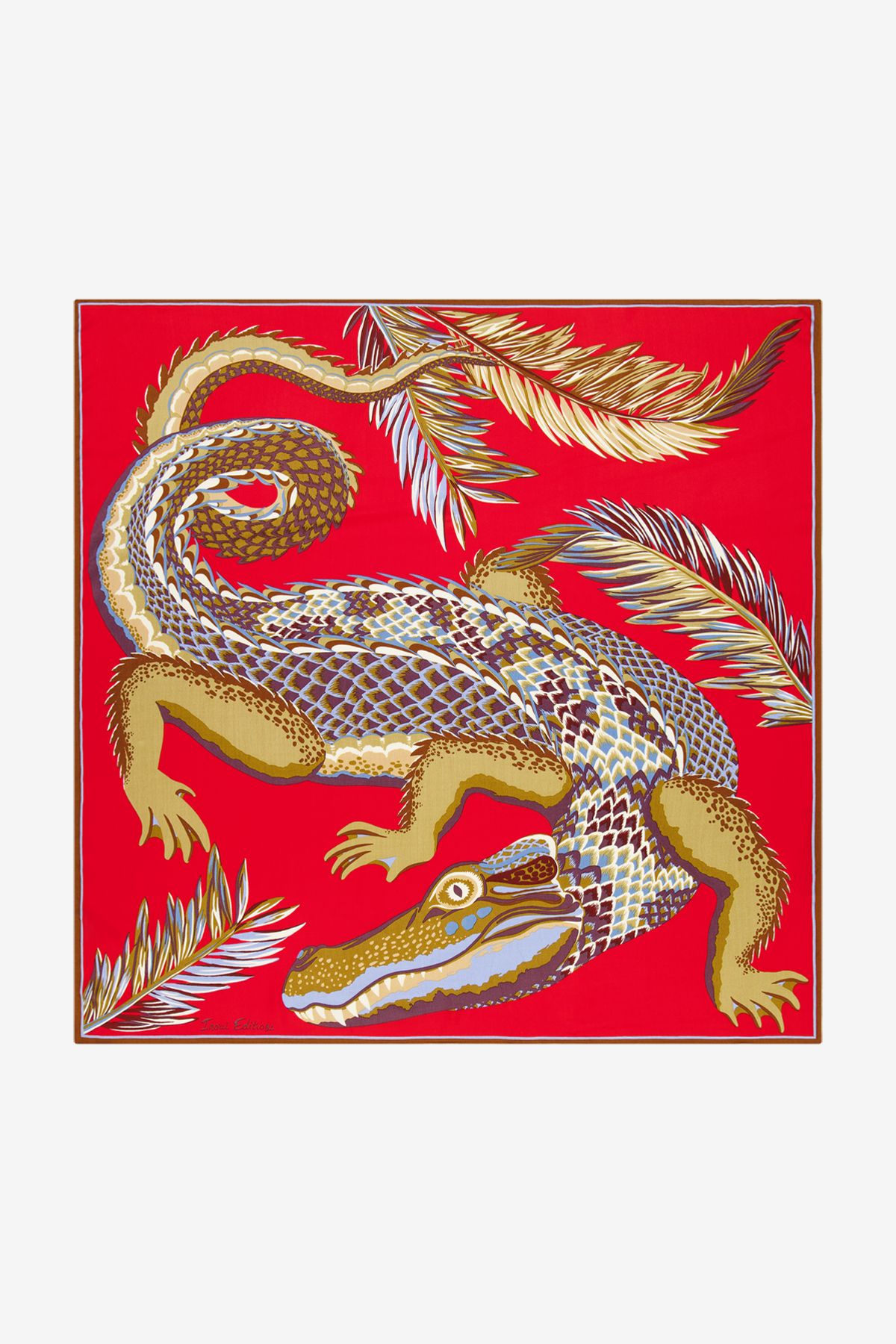 Carré 100 - Croco - Rouge