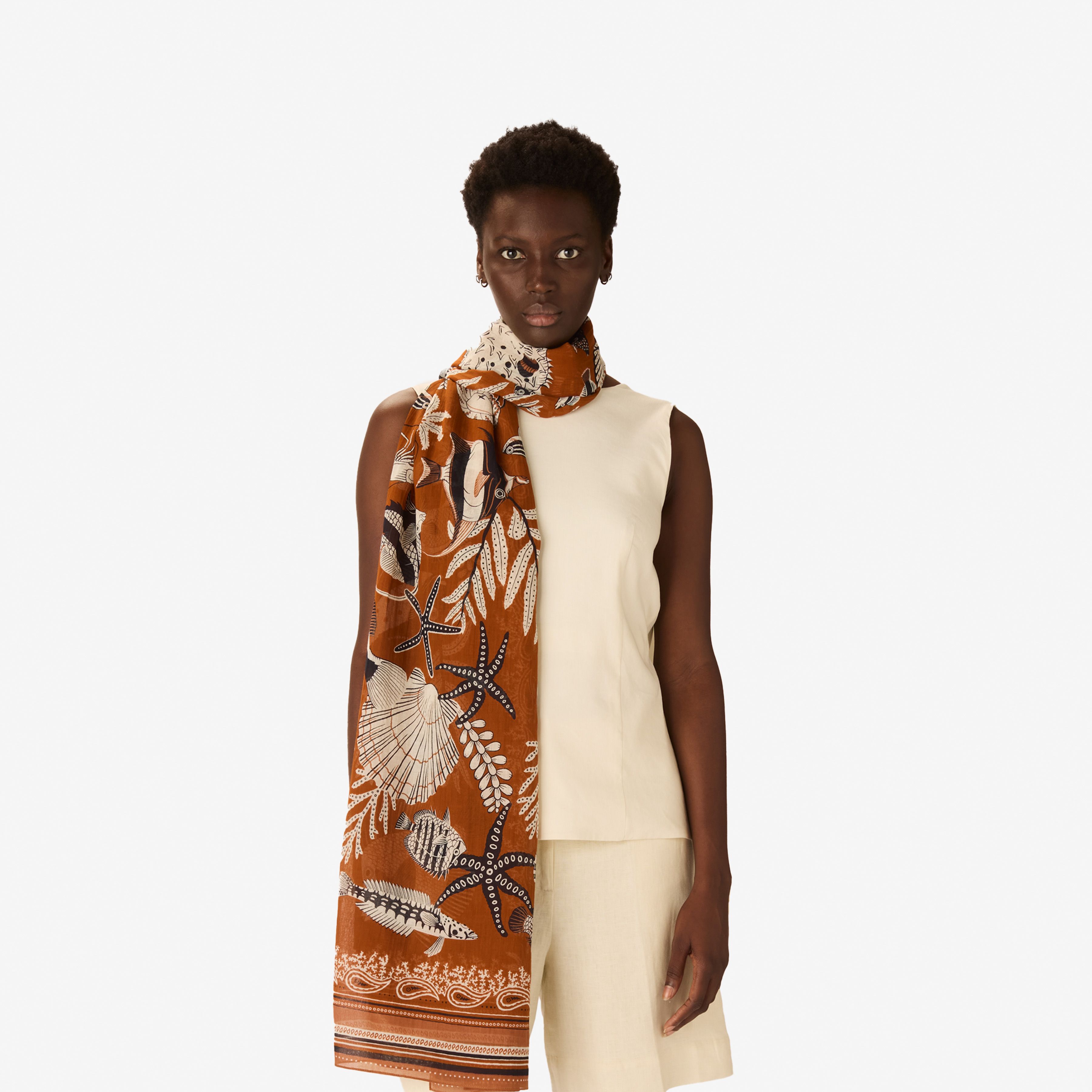 Écharpe 100 - Neptune - Mordoré