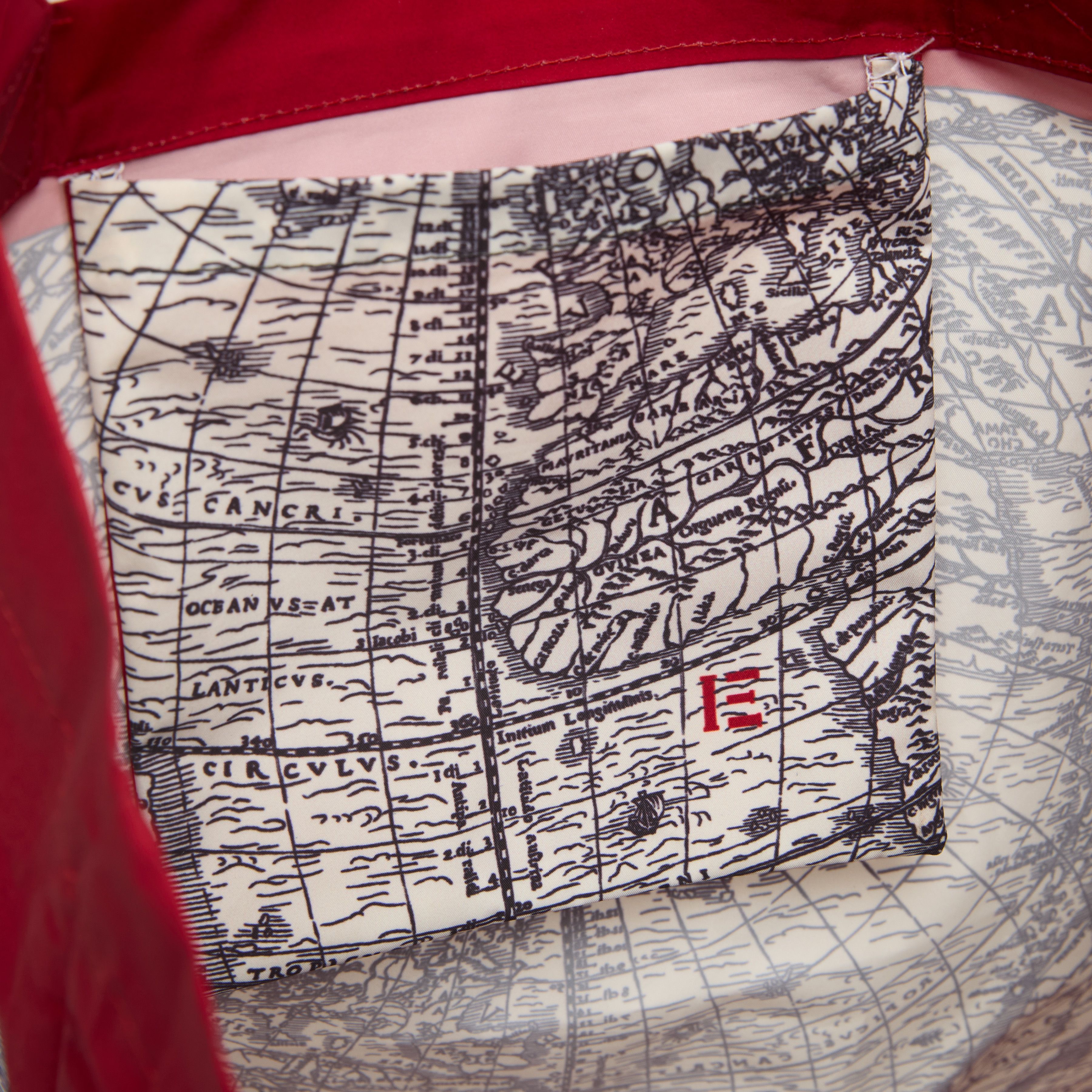 Shopper Bag - Mappemonde - Red