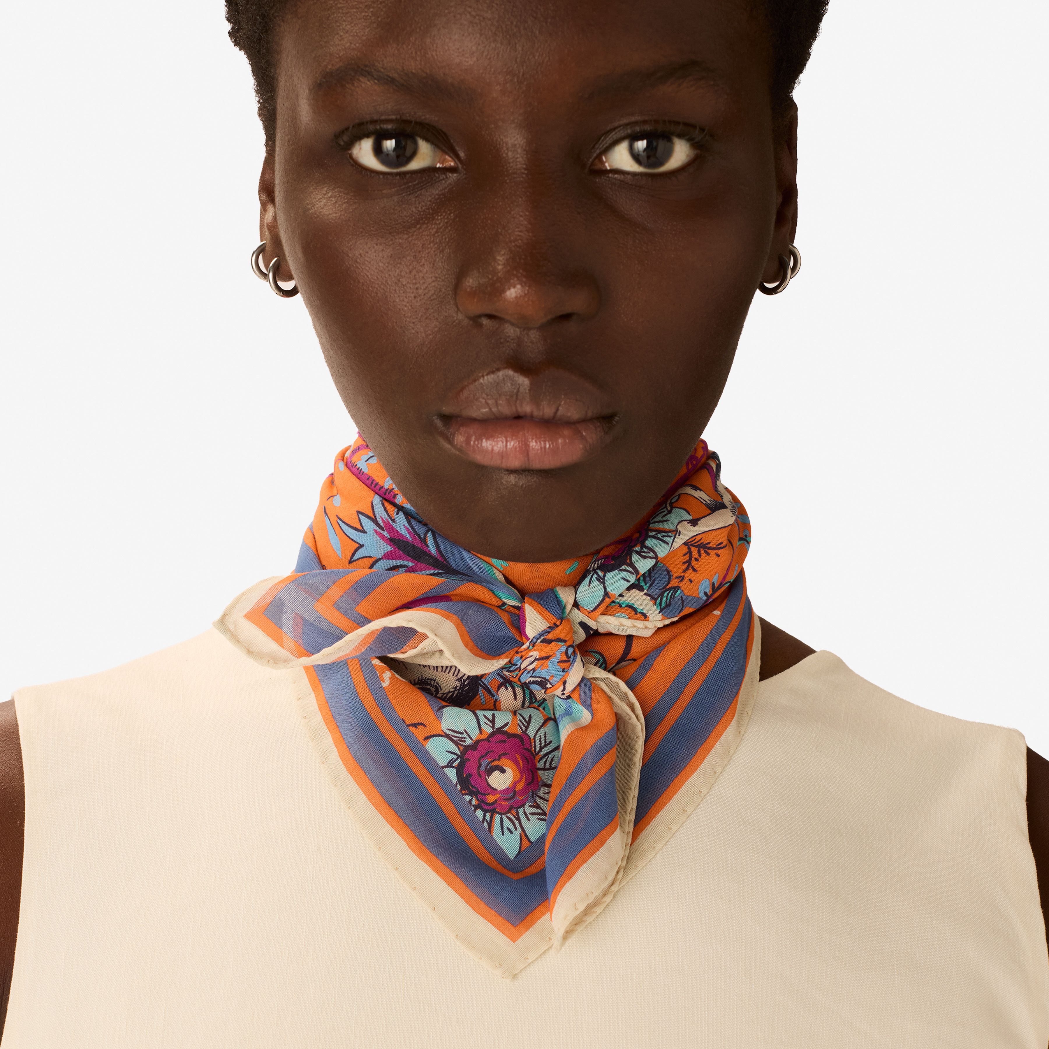 Quadratisches Tuch 70 - Pagode - Koralle