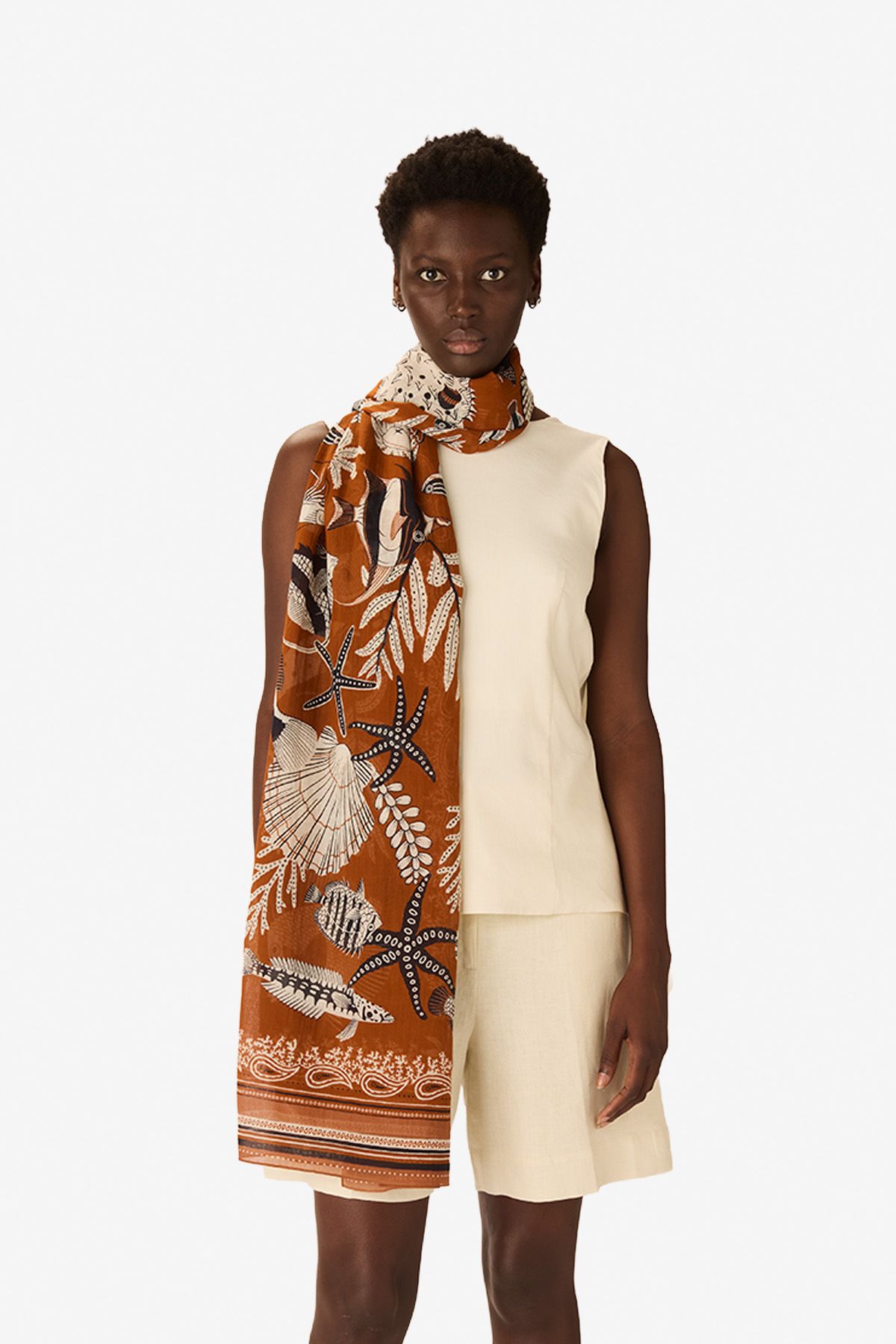 Écharpe 100 - Neptune - Mordoré