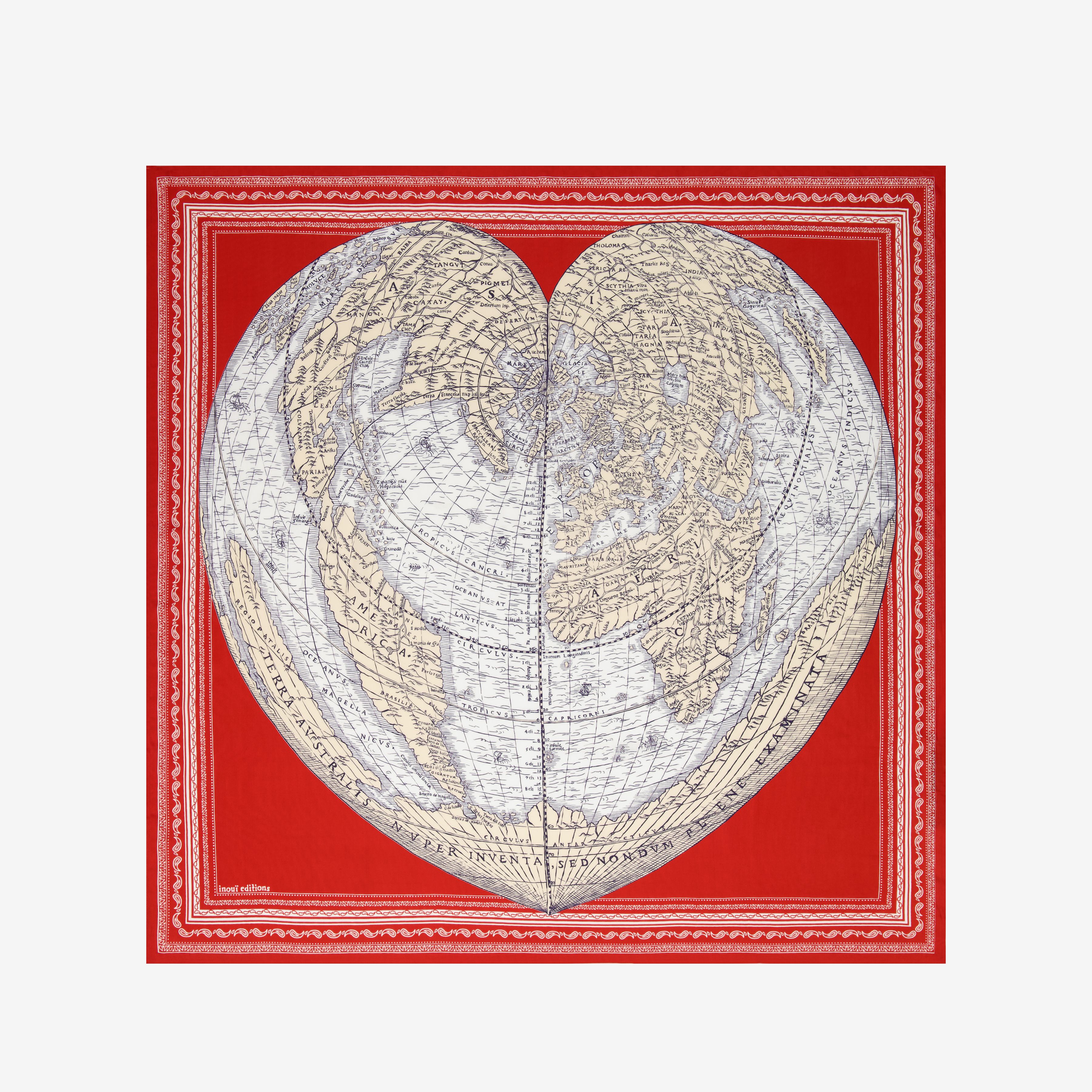 Carré 100 - Mappemonde - Rouge