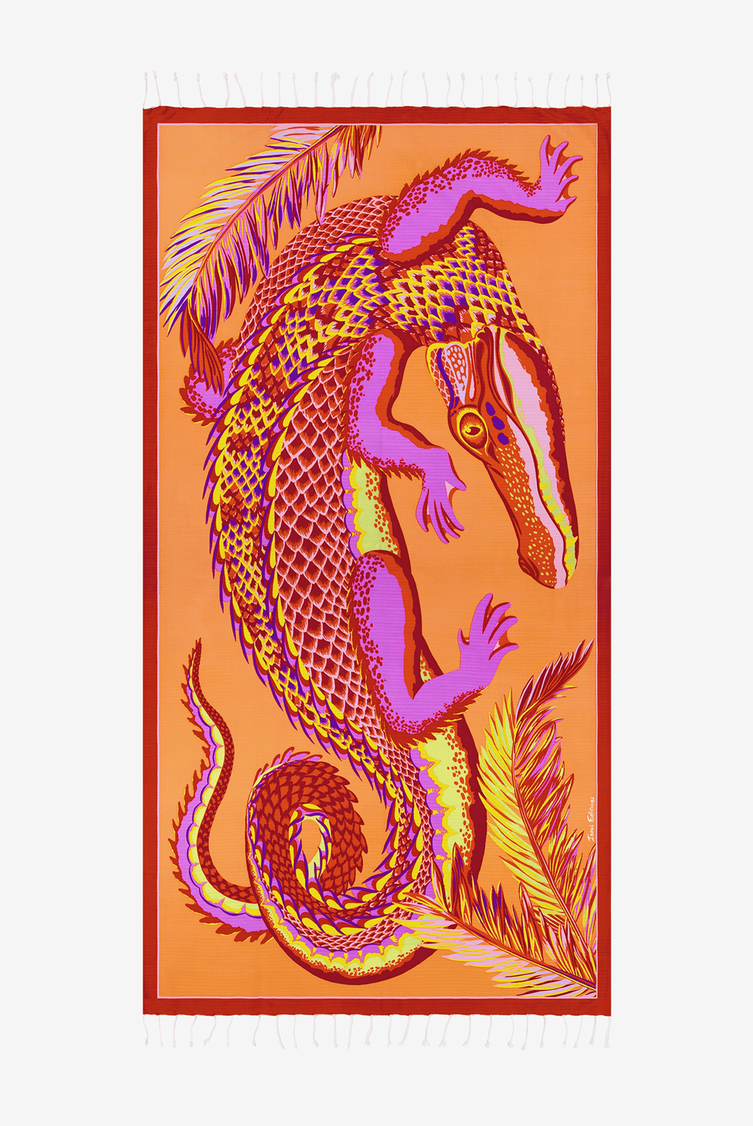 Fouta 100 - Croco - Corail