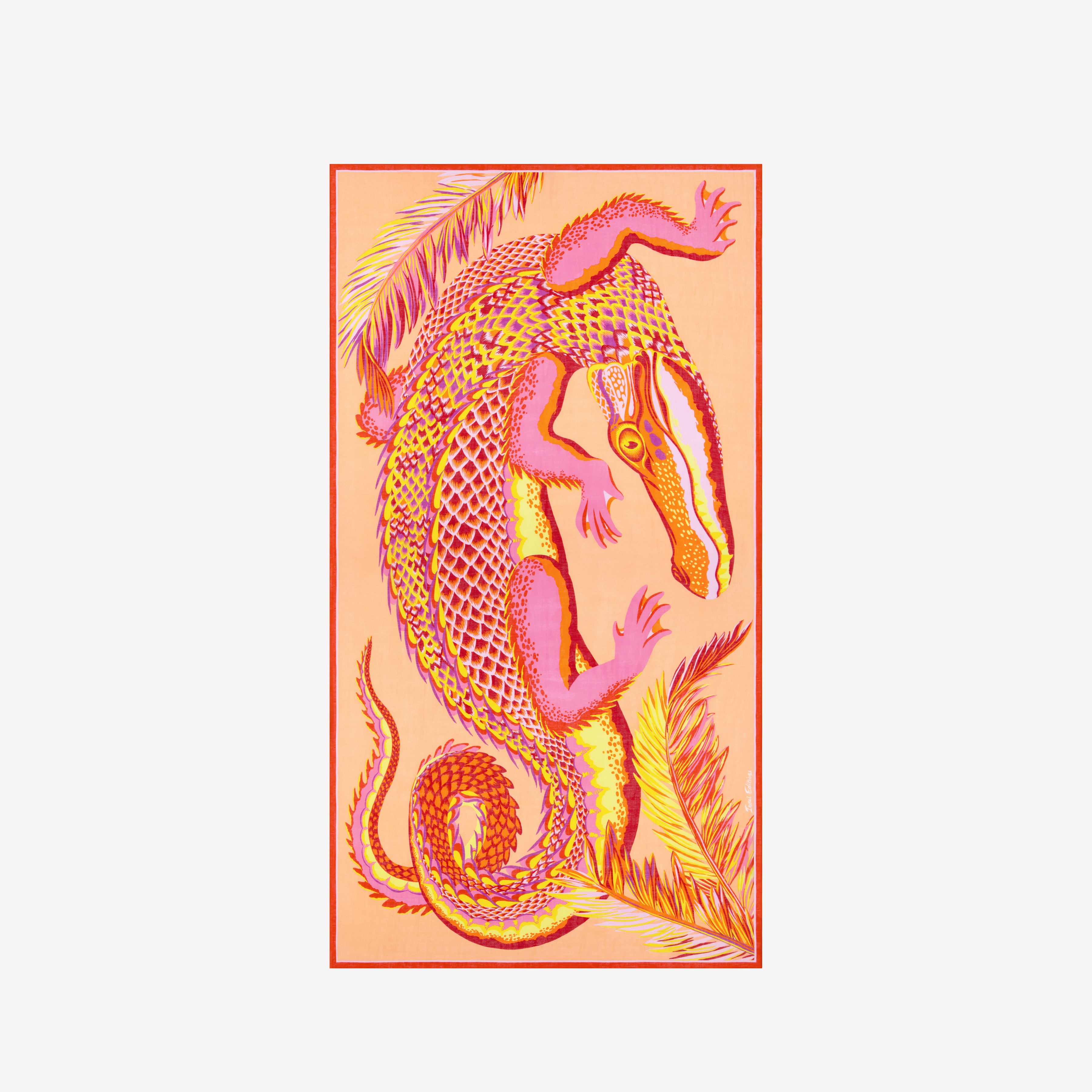 Schal 100 - Croco - Koralle