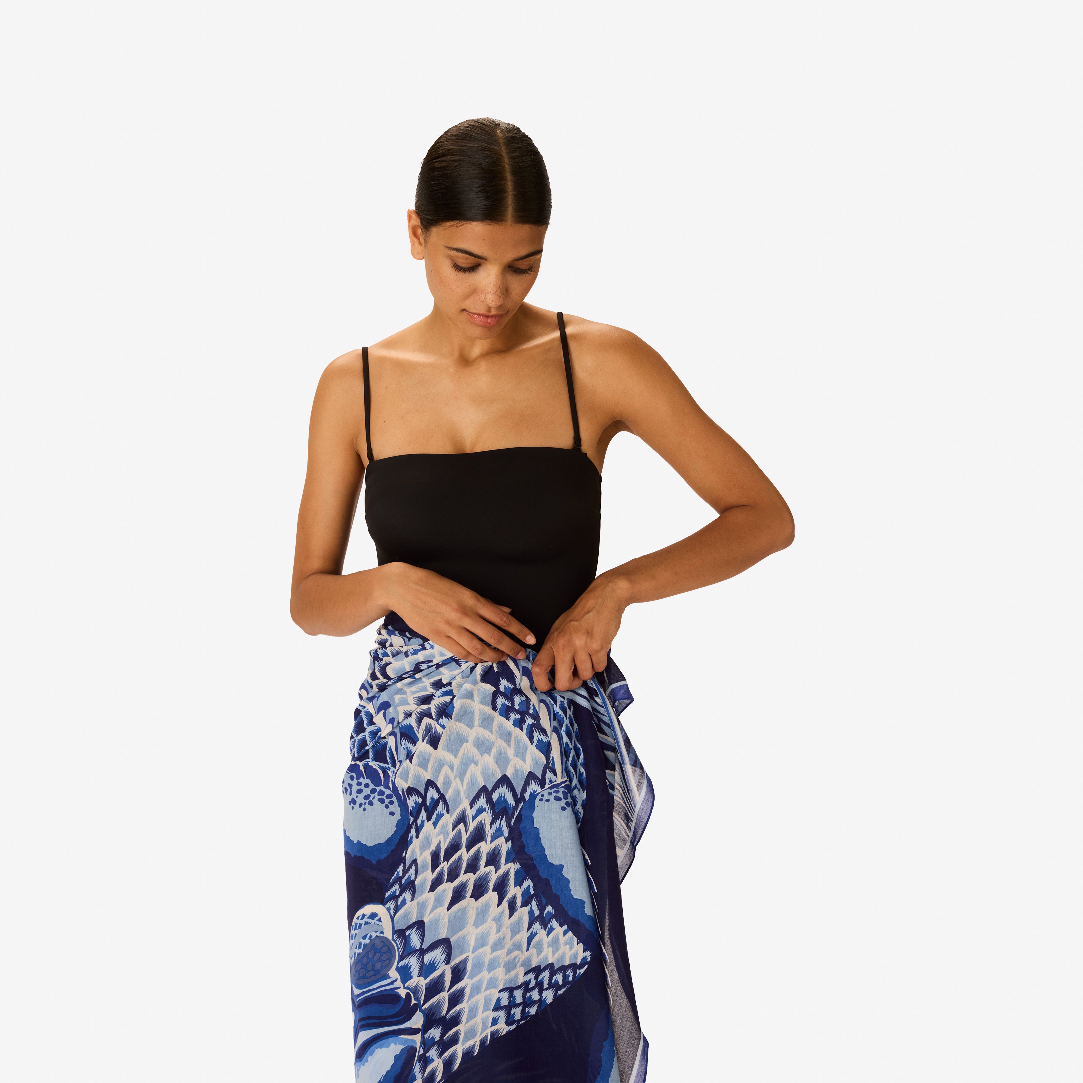 Schal 100 - Croco - Marineblau