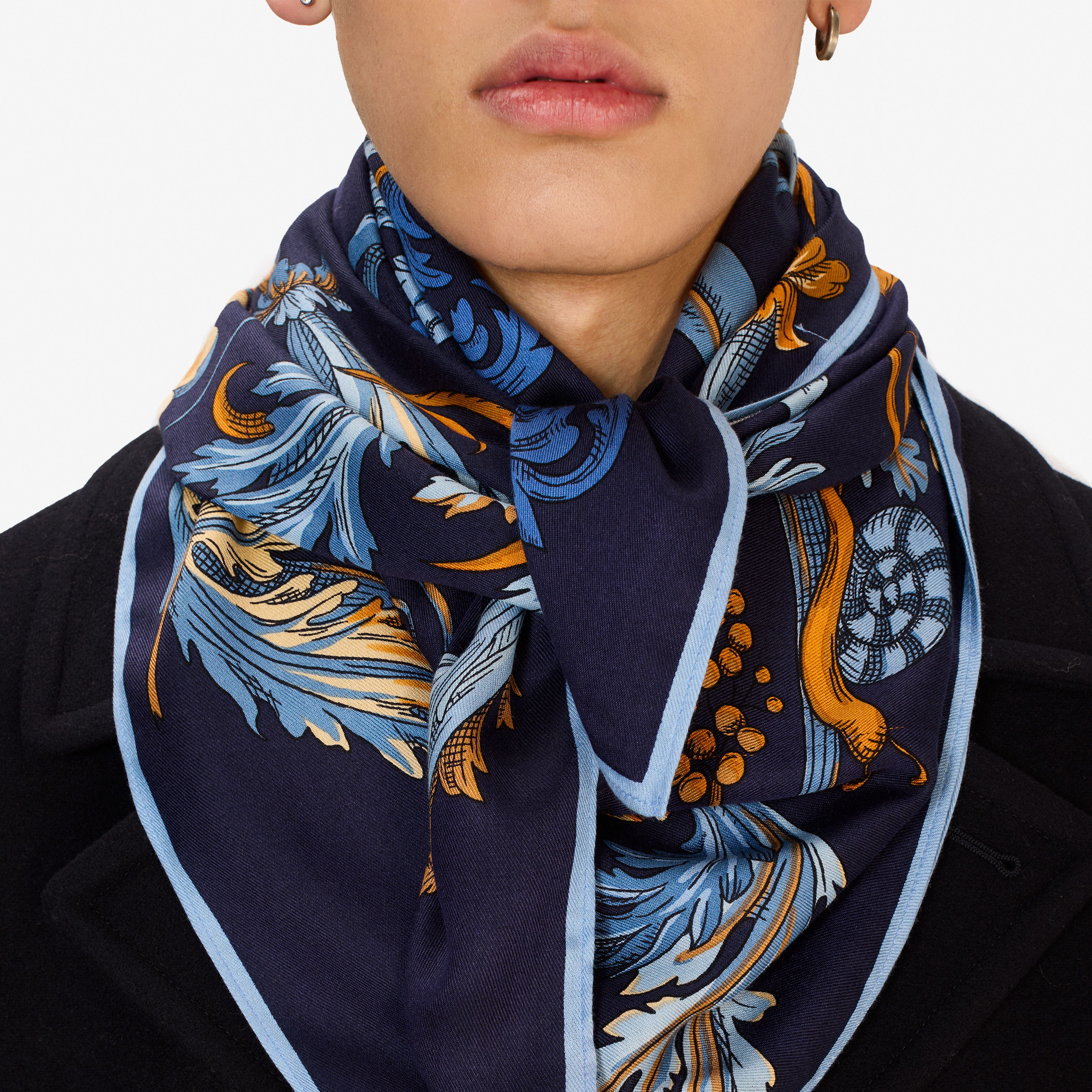 Carré 100 - Rococo - Bleu Marine