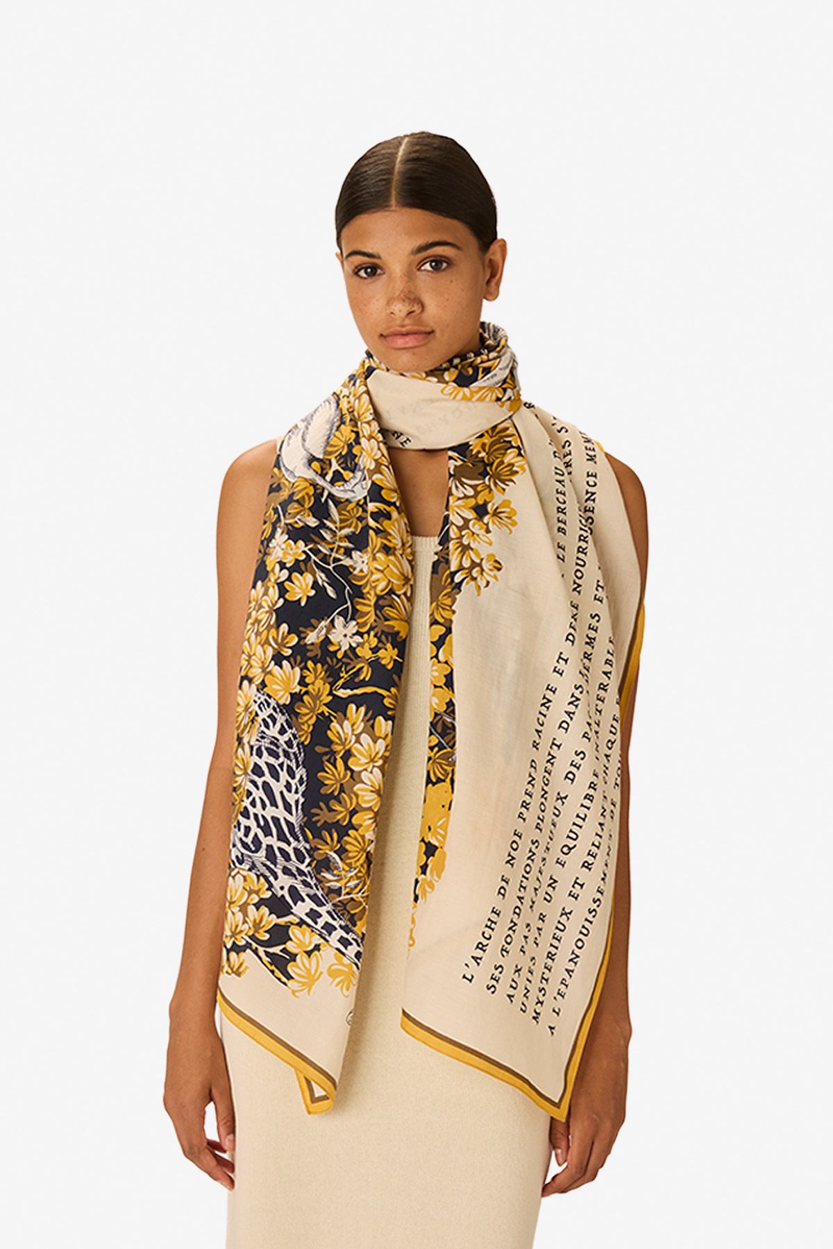 Écharpe 100 - Bestiaire - Blanc