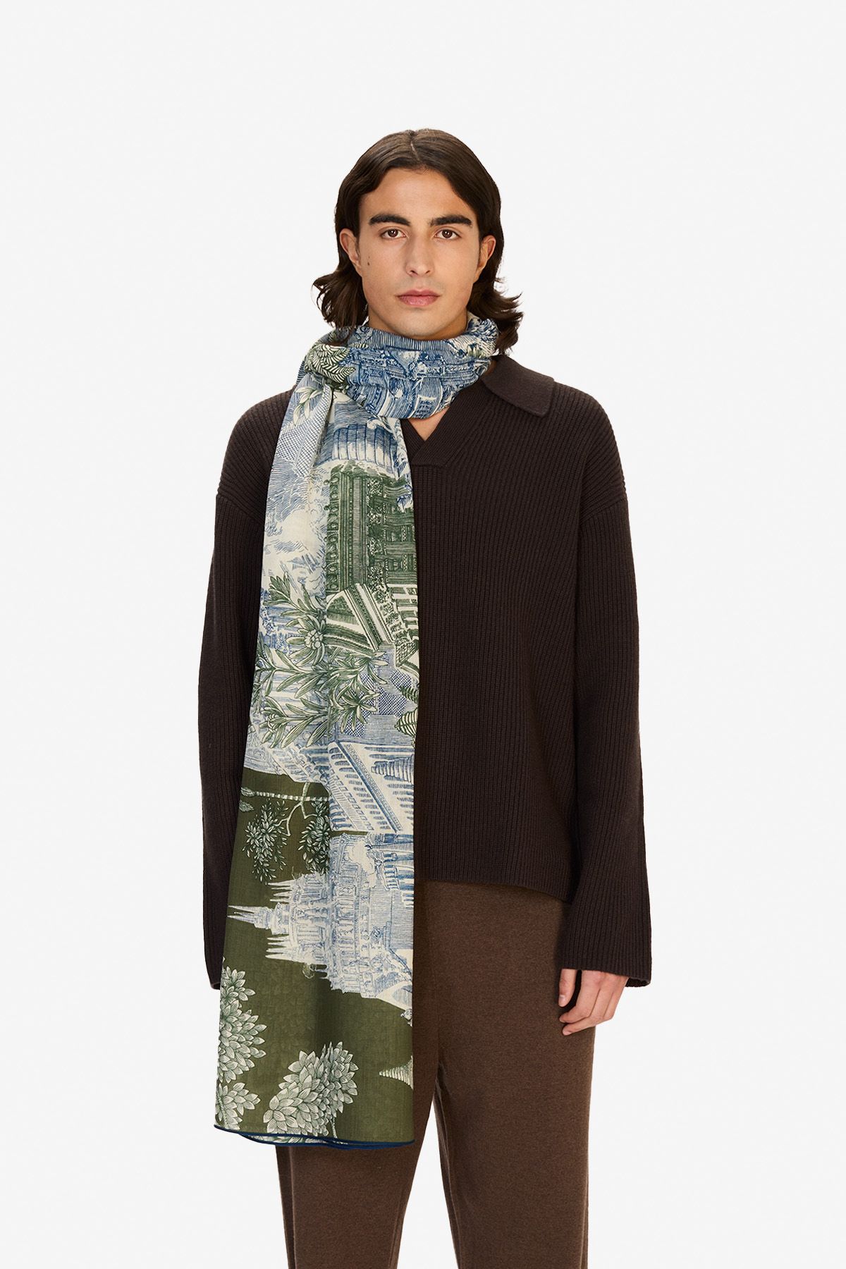 Écharpe en Laine 100 - Piranesi - Kaki
