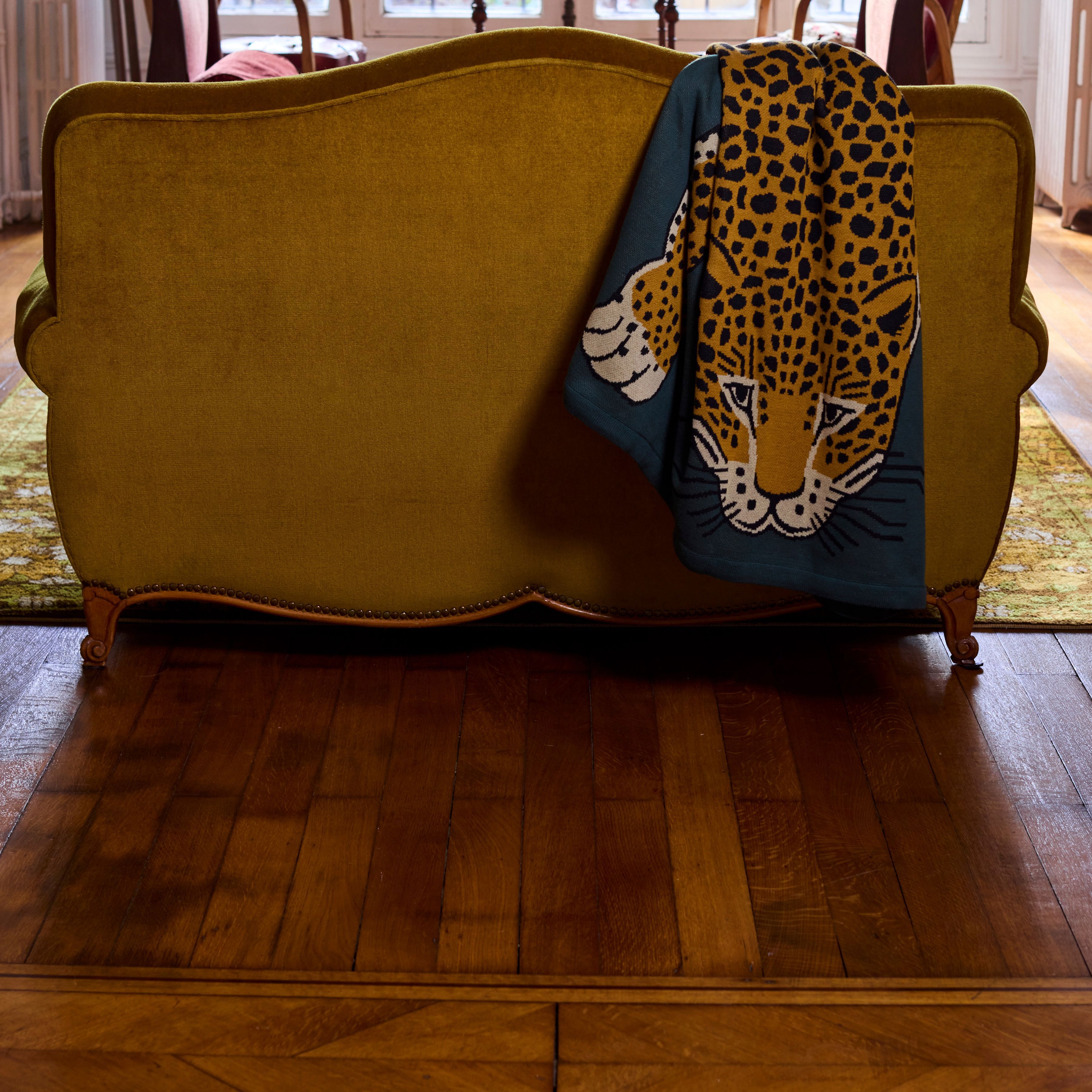 Plaid 130 - Leopard - Vert