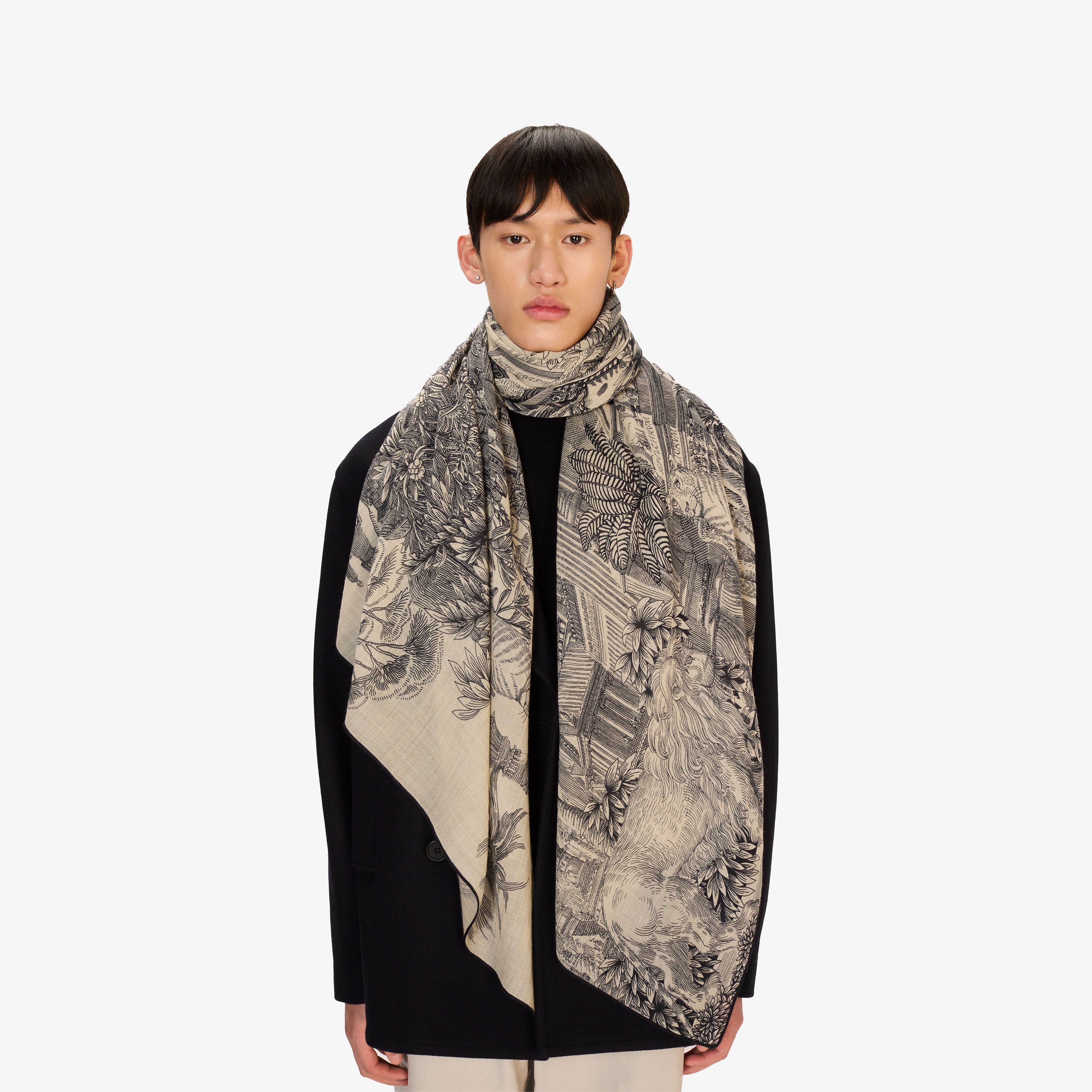 Wool Scarf 100 - Piranesi - Black