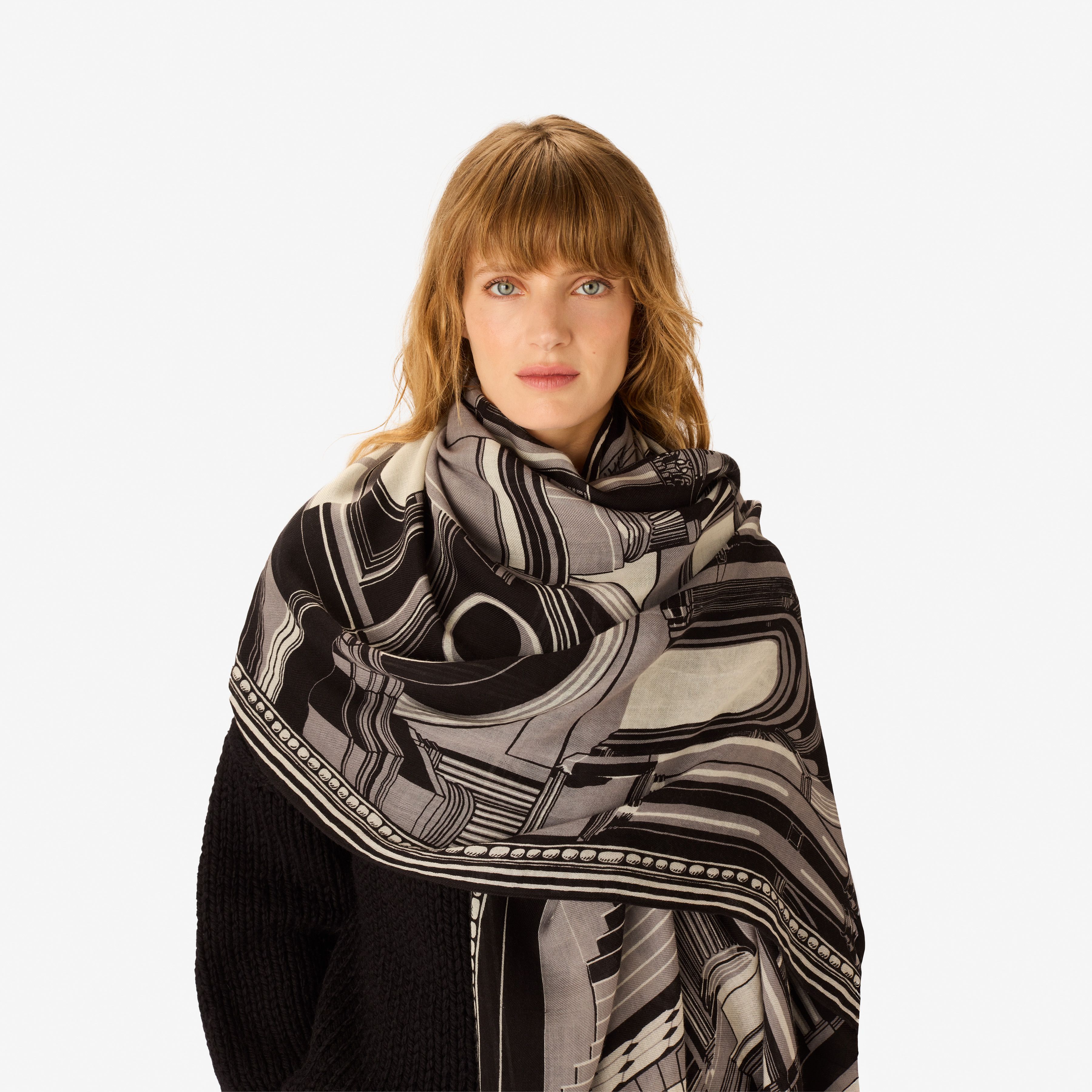 Sciarpa 100 - Architecture - Nero