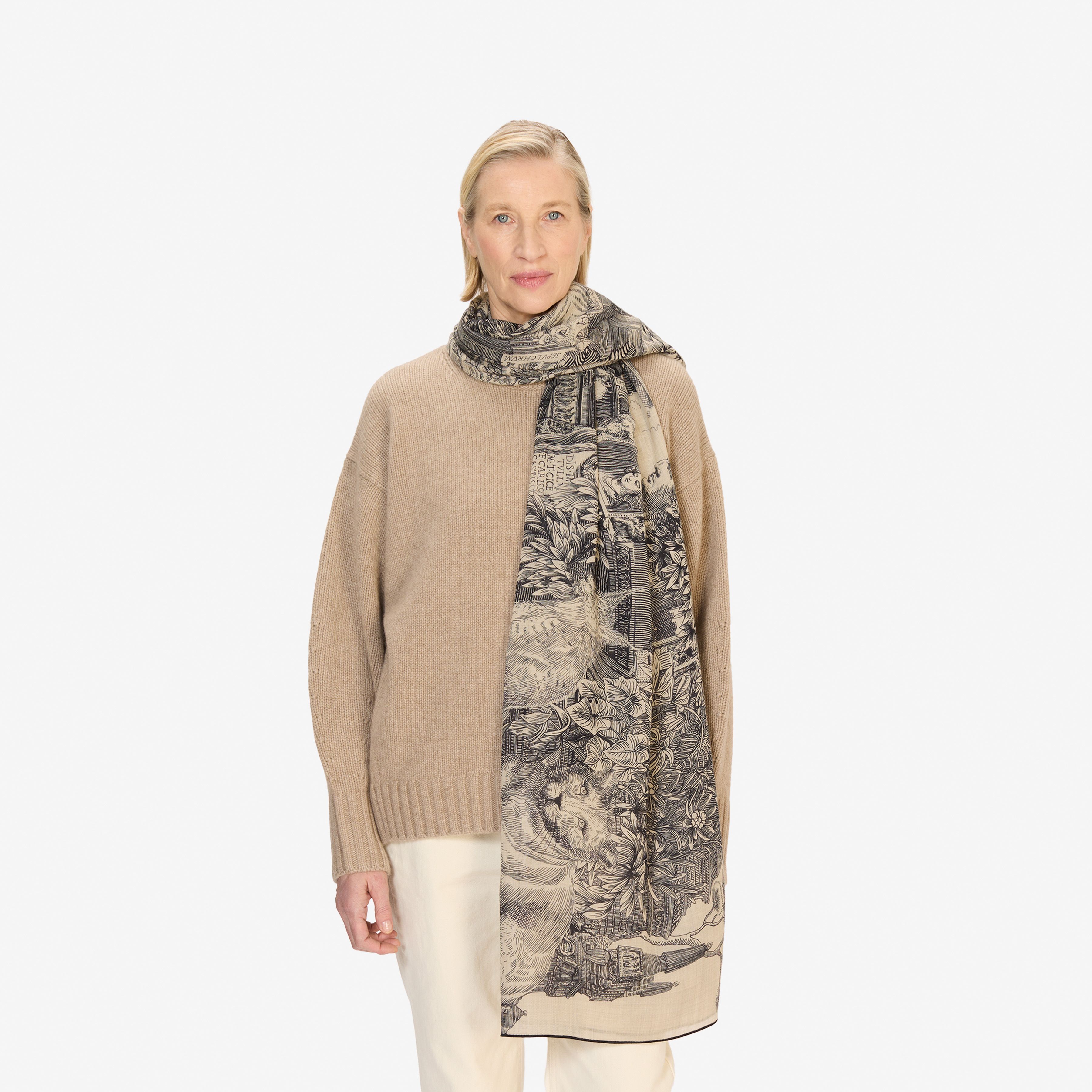 Wool Scarf 100 - Piranesi - Black