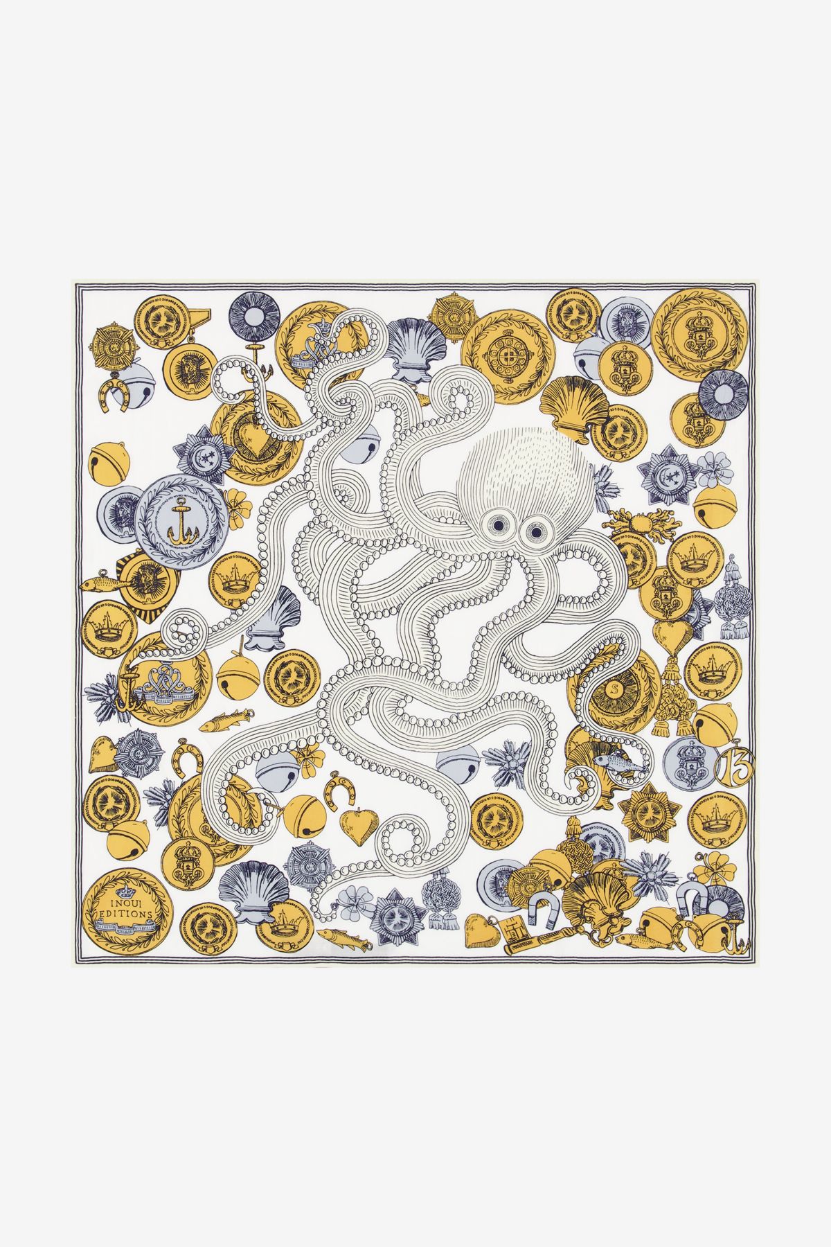 Carré 65 - Octopus - Blanc