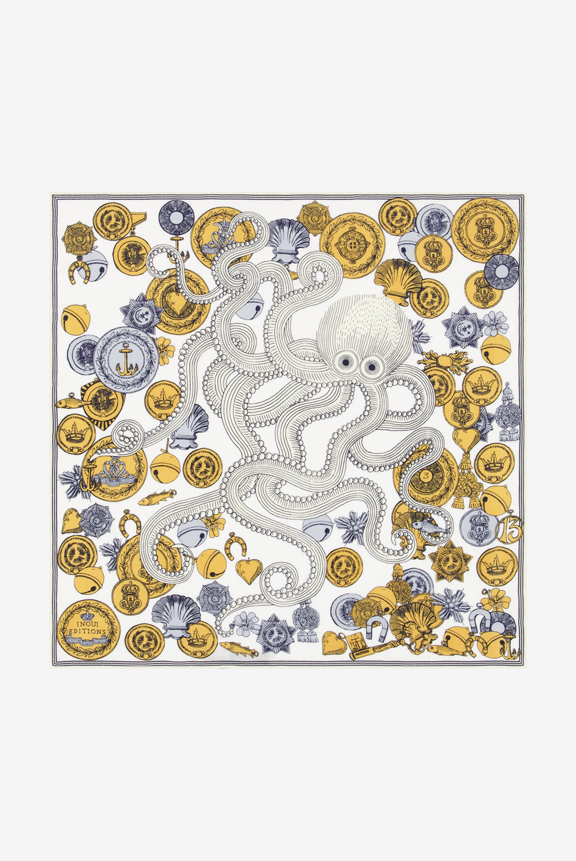 Carré 65 - Octopus - Blanc