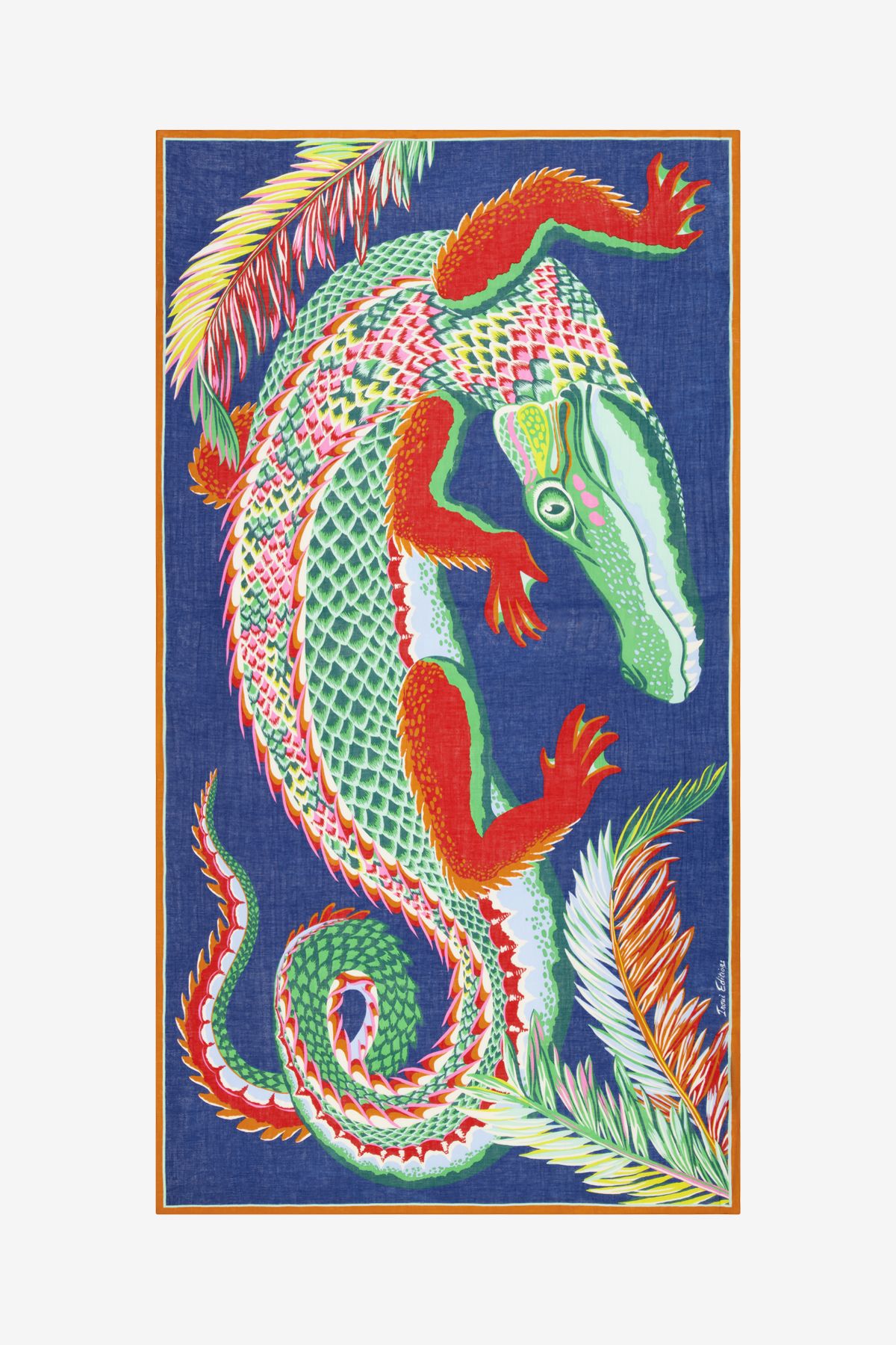 Écharpe 100 - Croco - Bleu canard