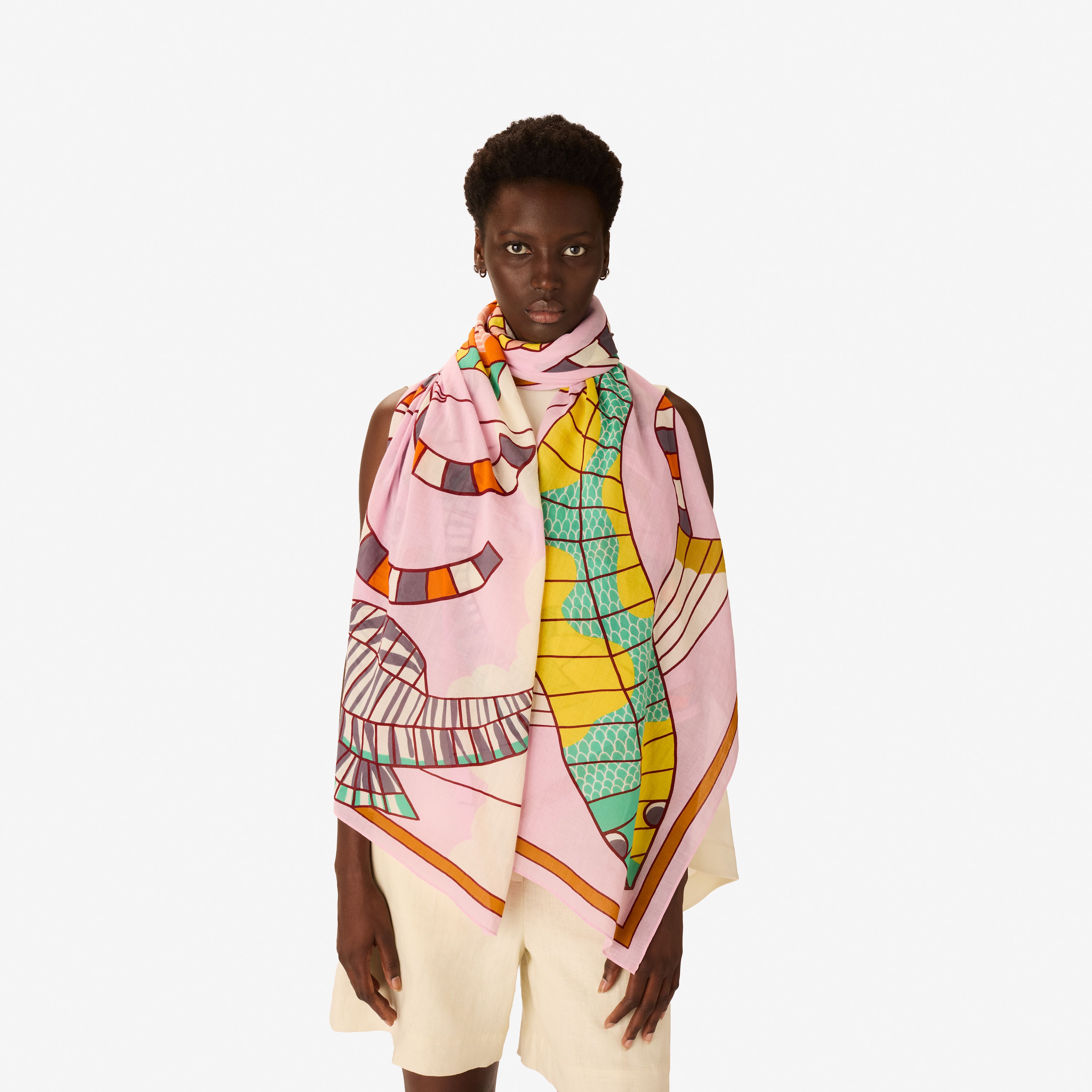 Scarf 100 - Cerfs Volants - Pink