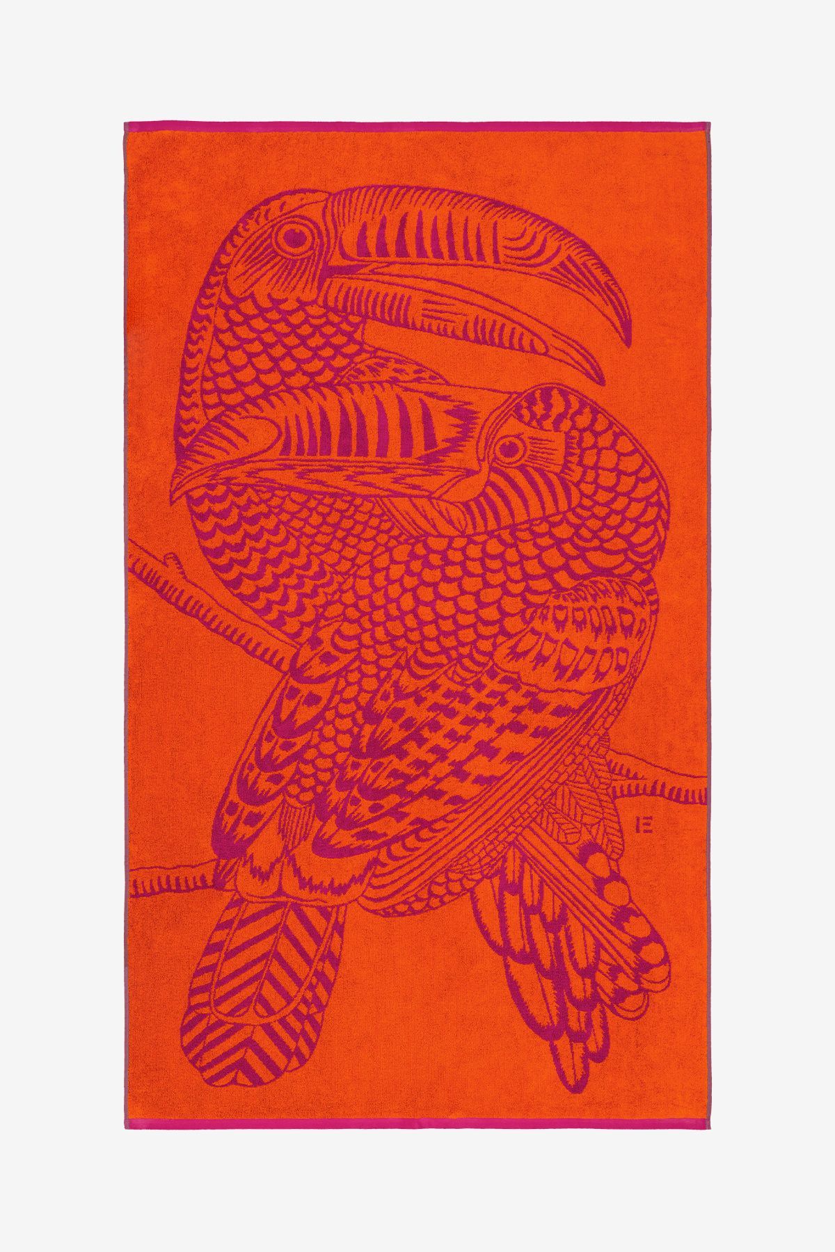 Serviette de Plage - Toucan - Fuchsia