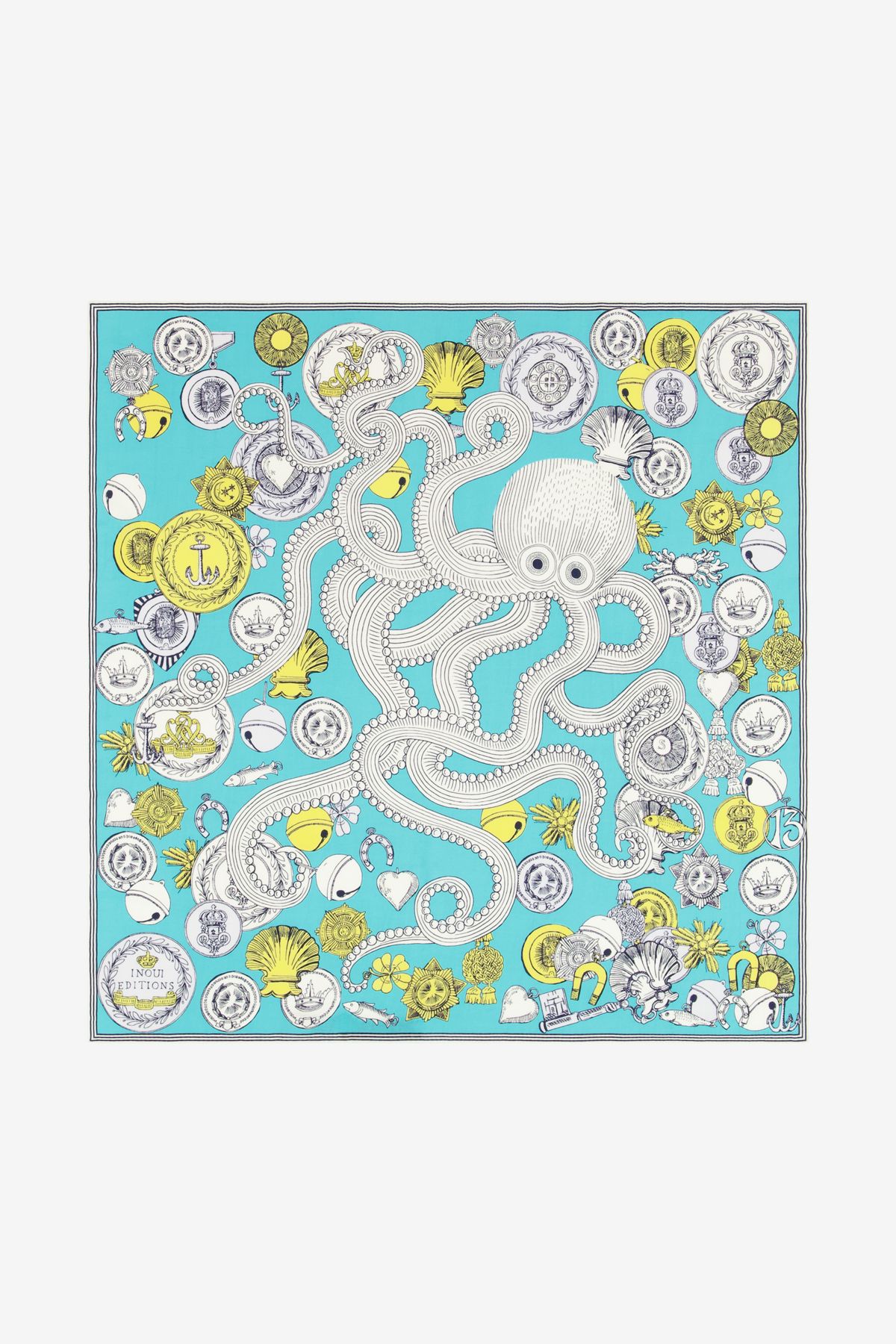 Carré 65 - Octopus - Turquoise