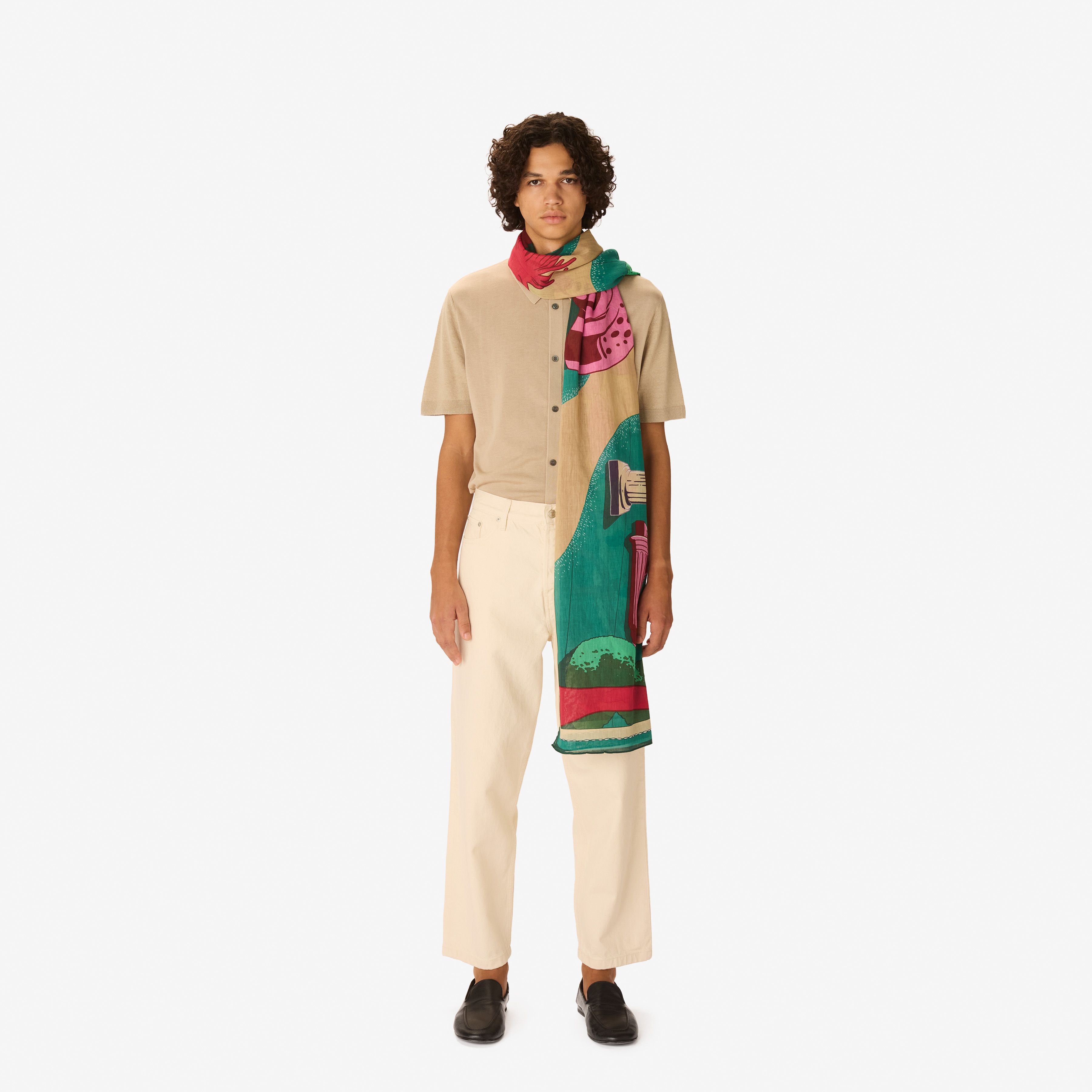 Écharpe 100 - Jardin - Fuchsia