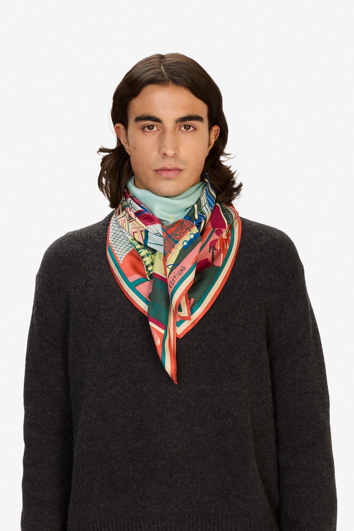 Carré en Soie 100 - J'Aime Paris - Multicolore