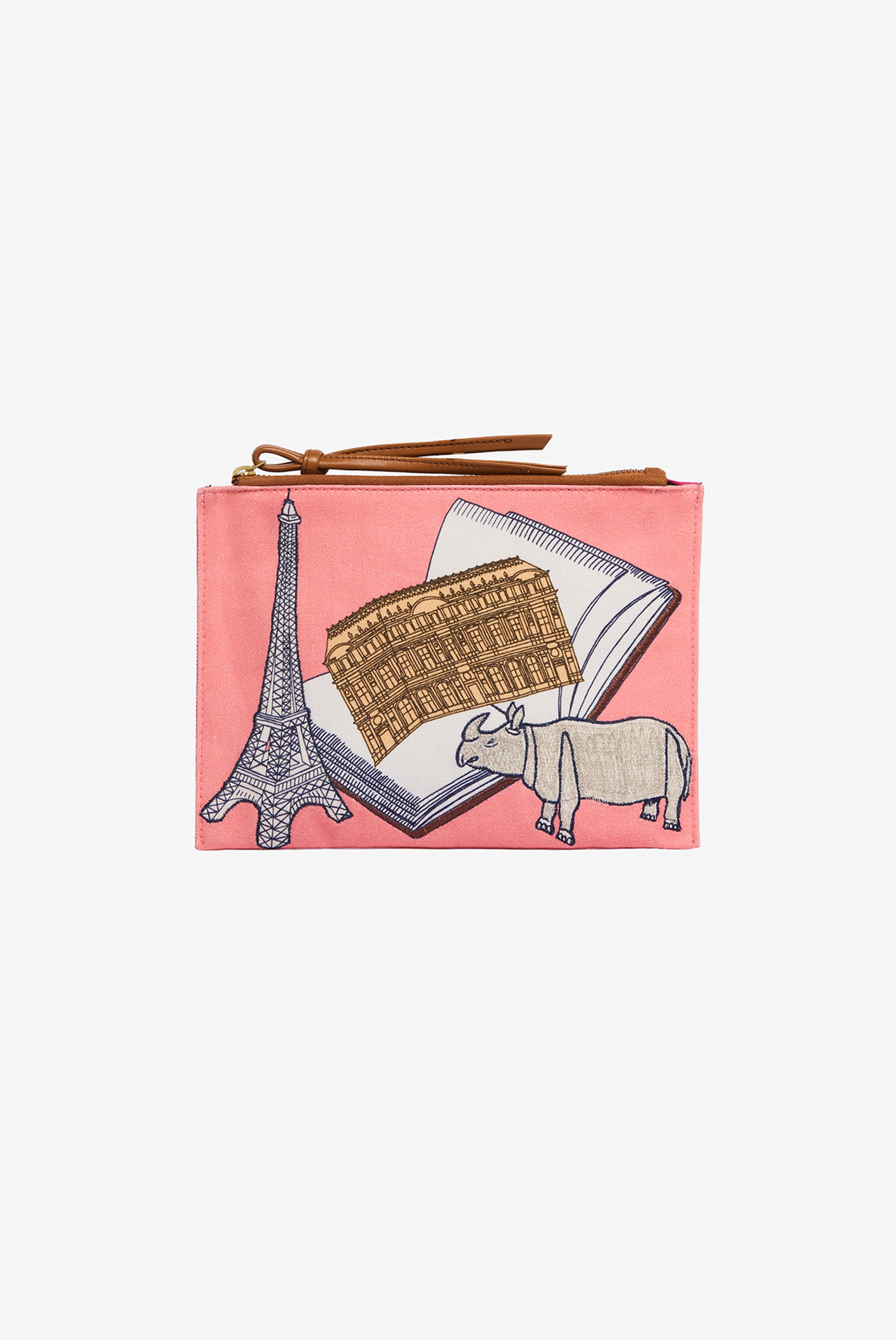 Pochette Brodée - Paris Premier - Rose