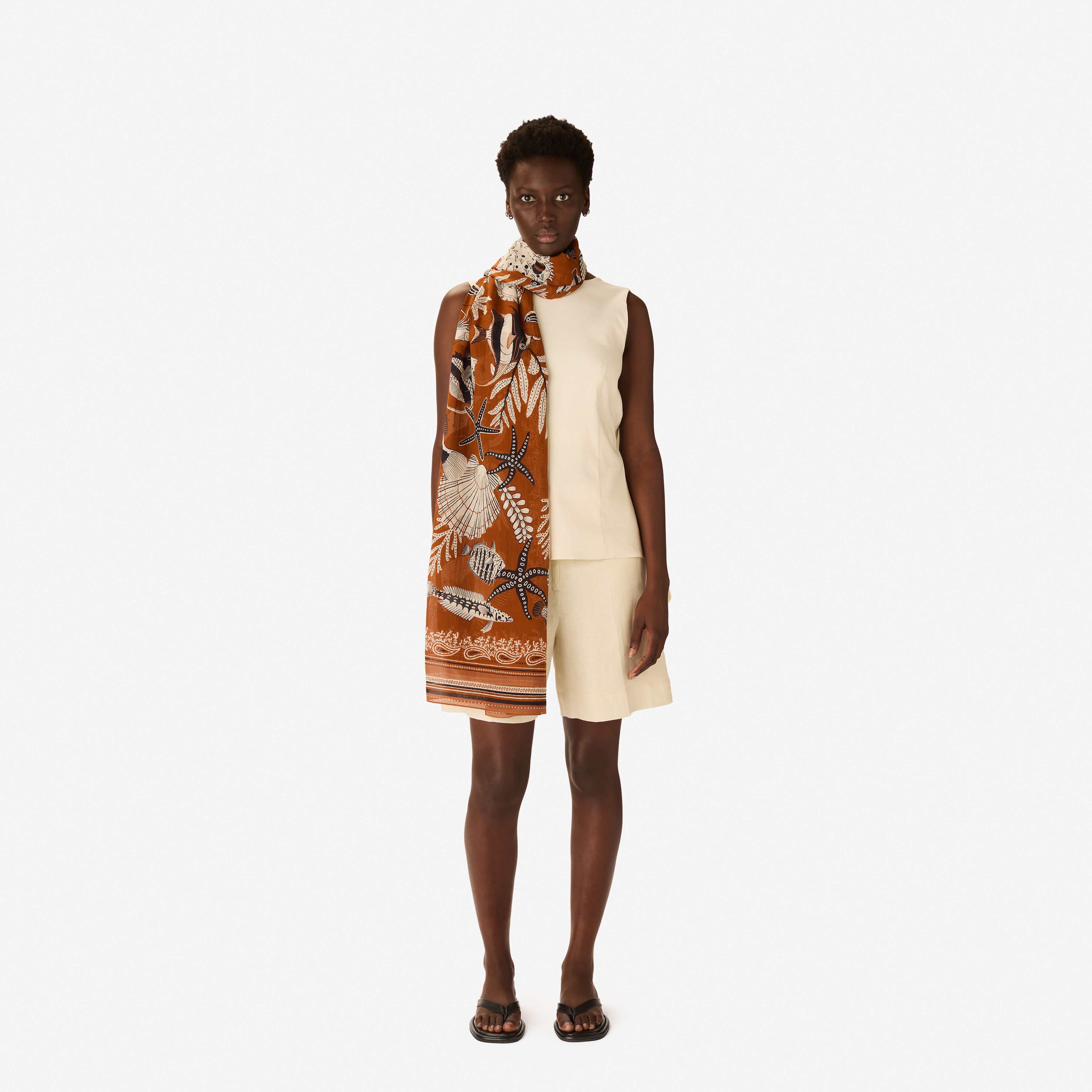 Écharpe 100 - Neptune - Mordoré