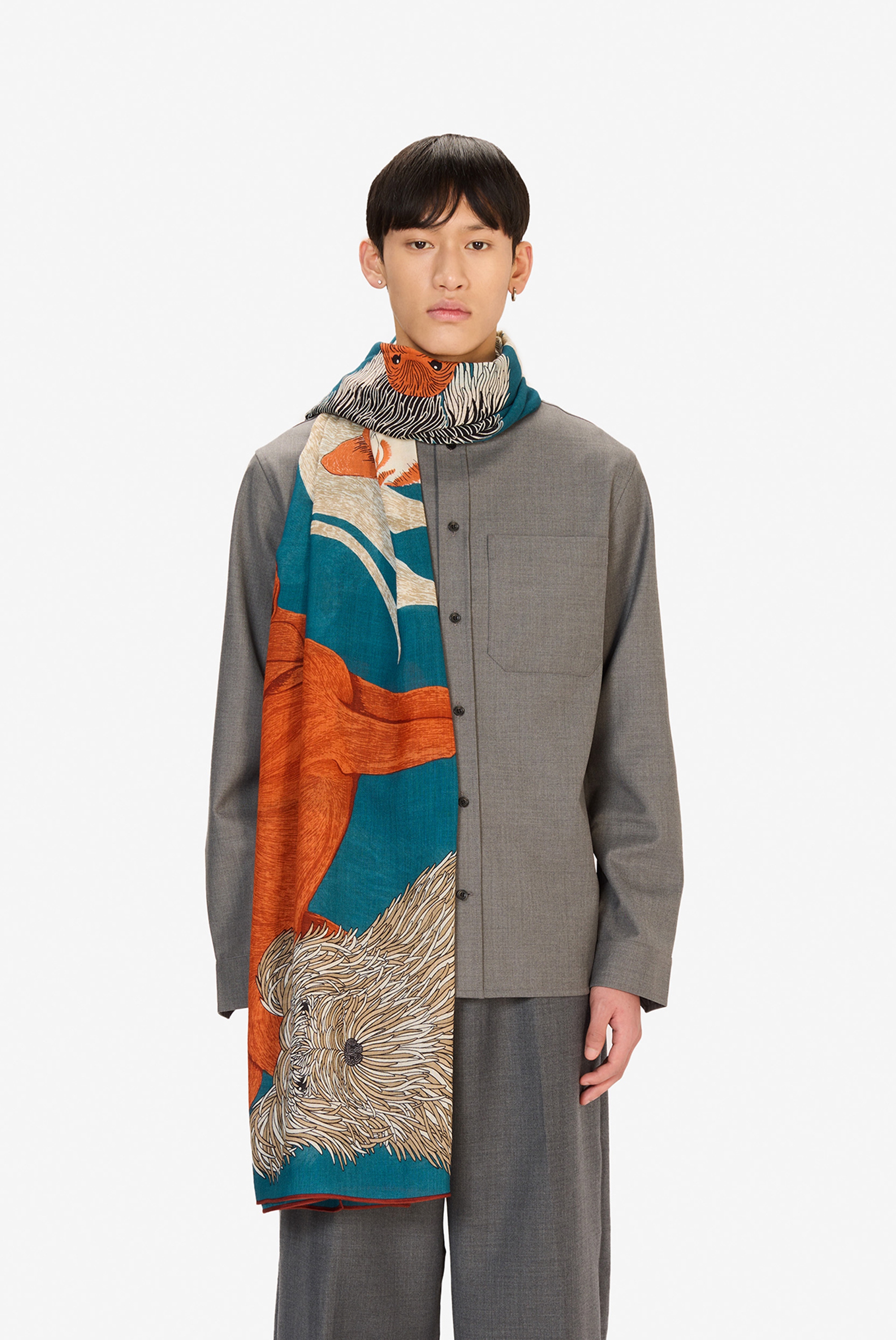 Écharpe 100 - Toutou - Bleu canard