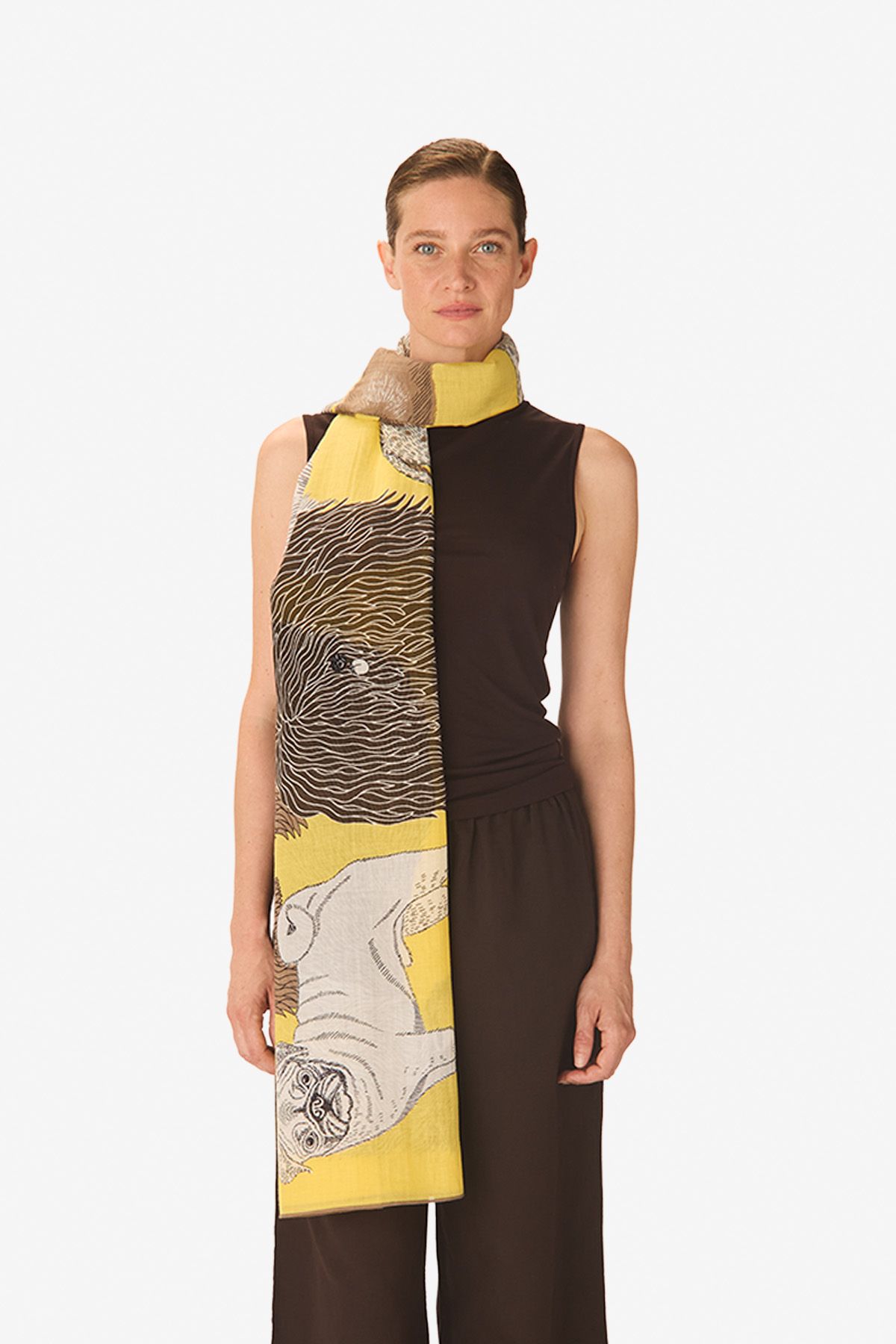 Écharpe 100 Coton - Toutou - Jaune