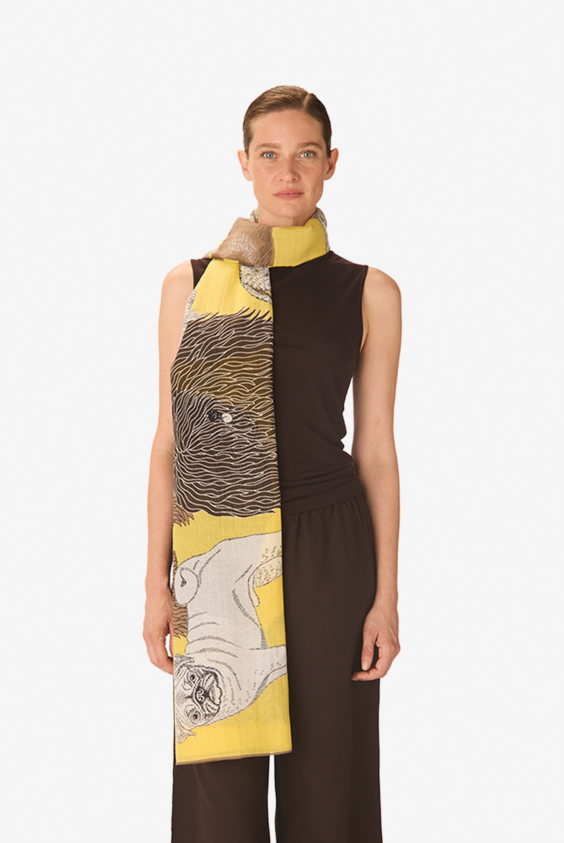 Écharpe 100 Coton - Toutou - Jaune