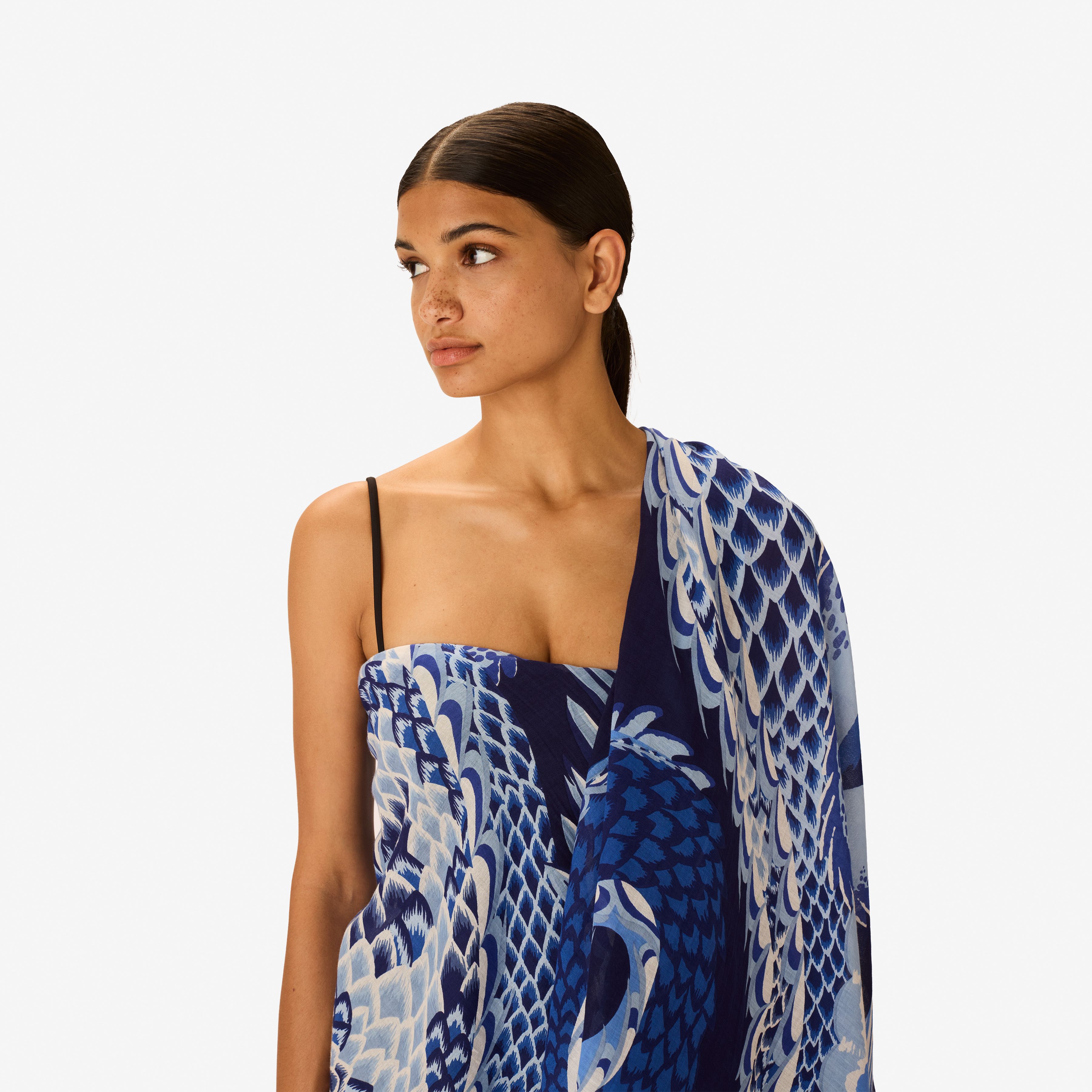 Schal 100 - Croco - Marineblau