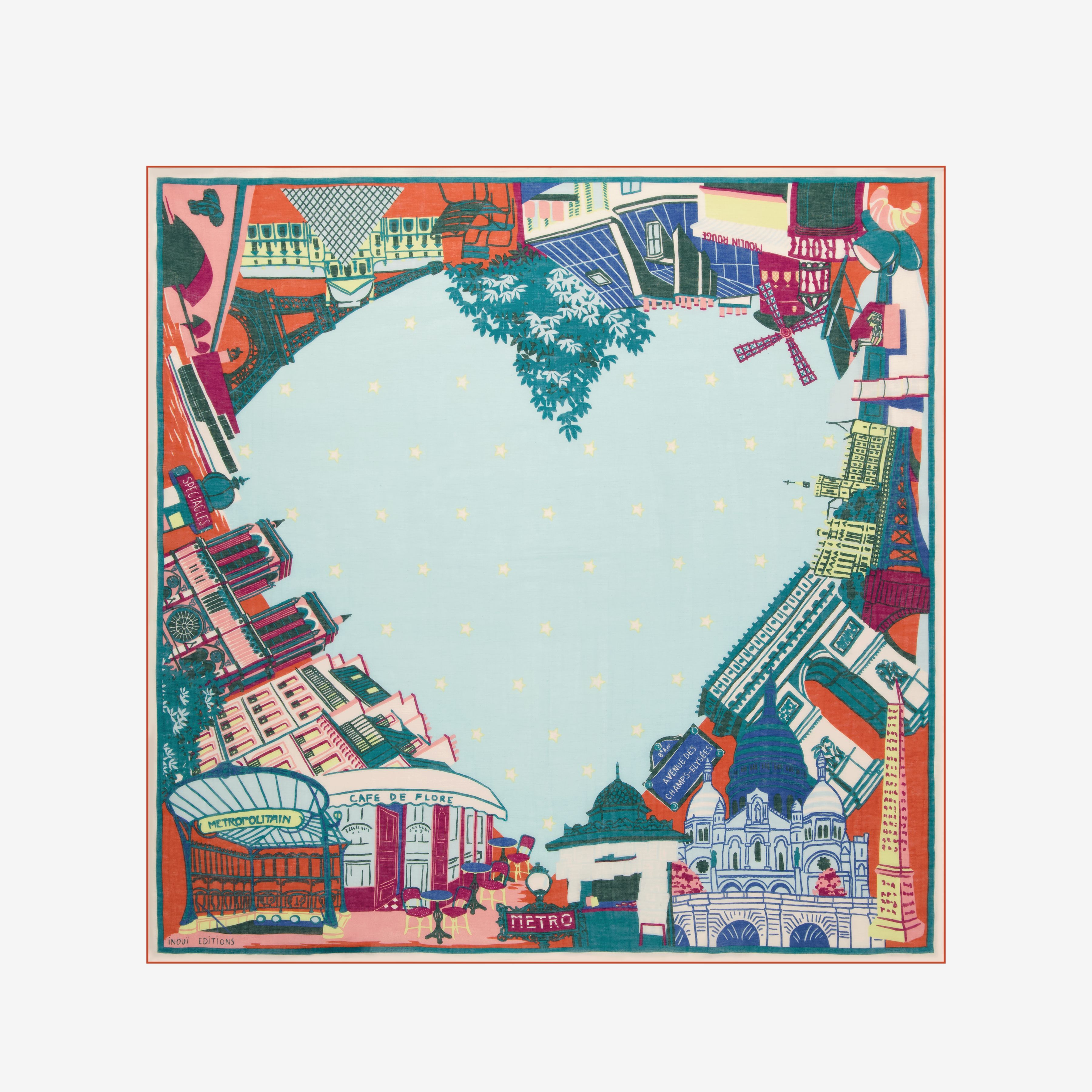 Carré 100 - J'Aime Paris - Multicolore