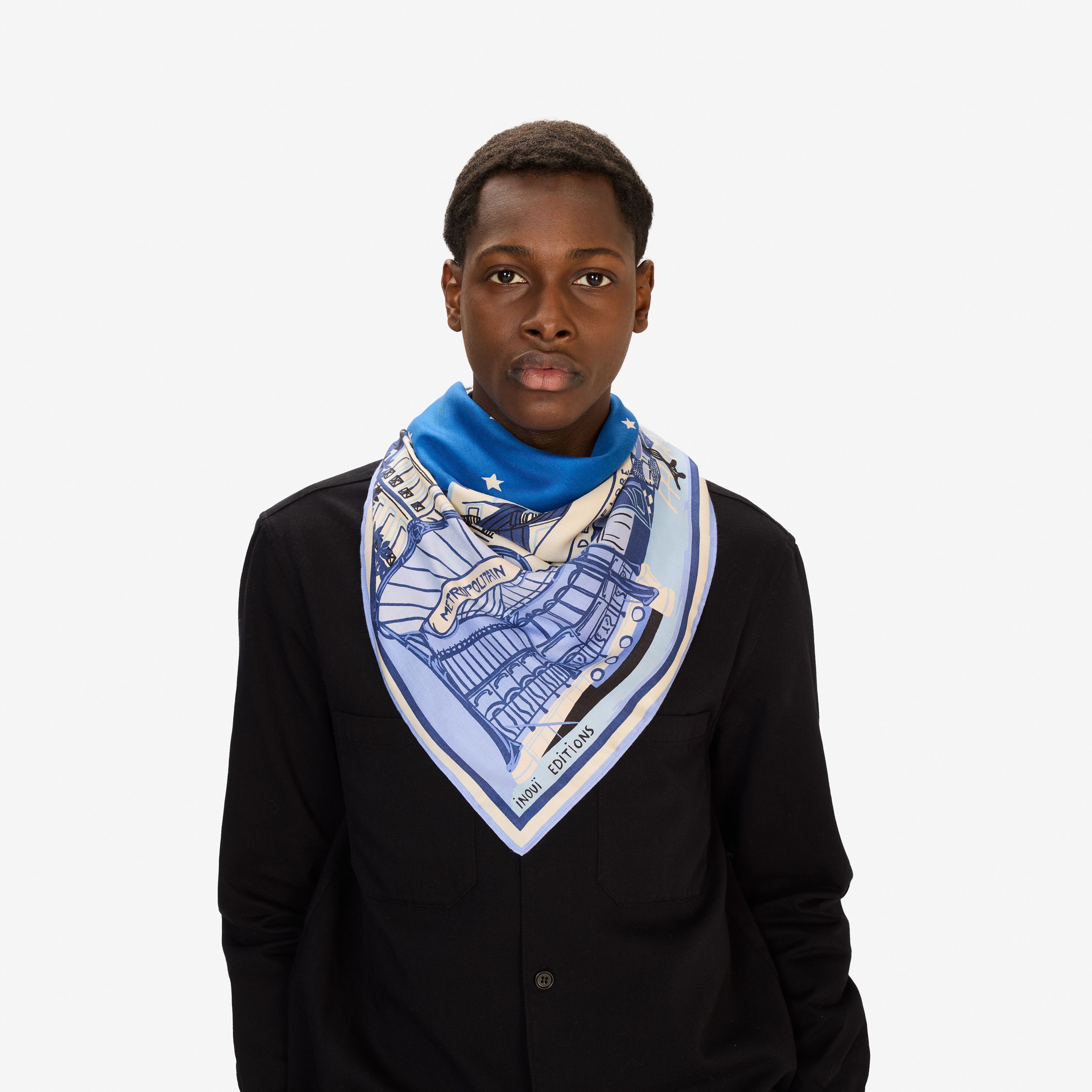 Seide Quadratisches 100 - J'Aime Paris - Blau