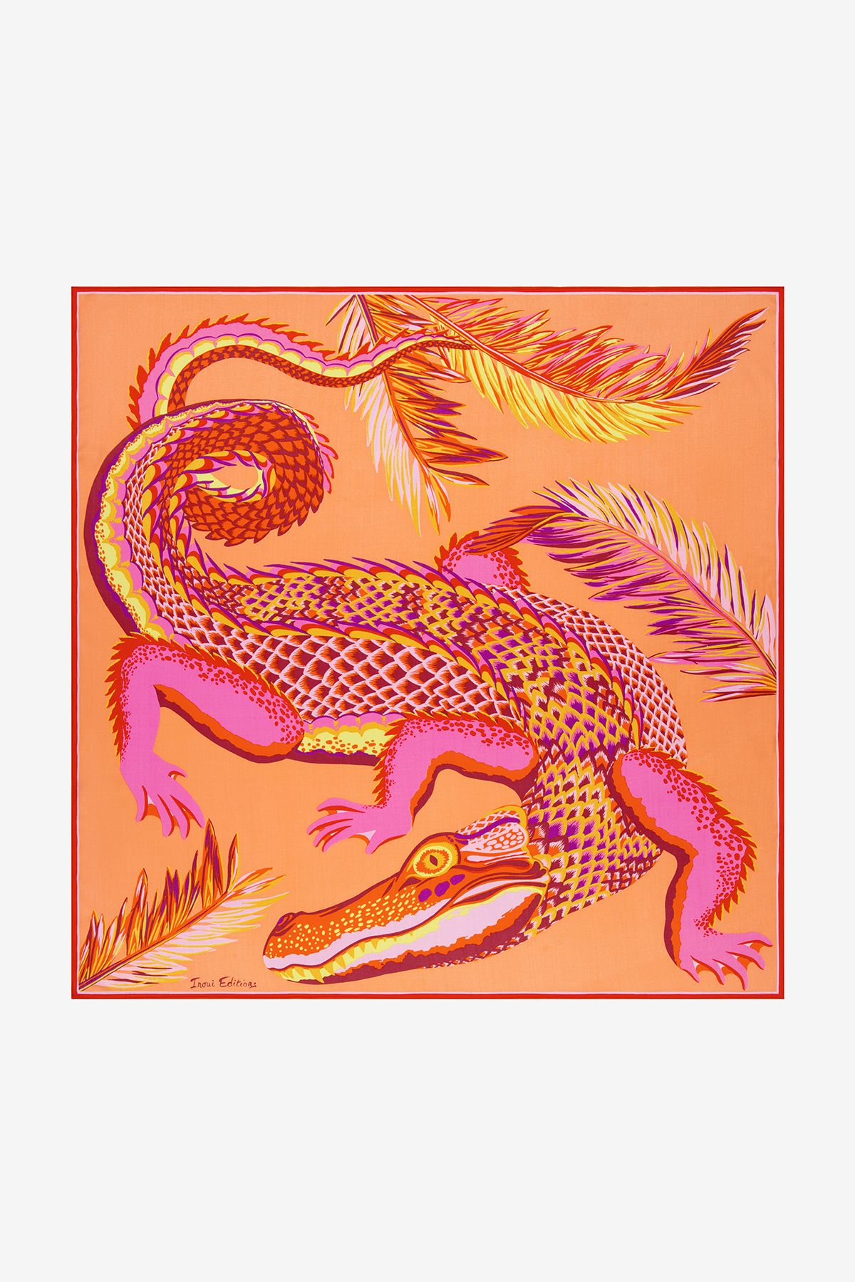 Carré 100 - Croco - Corail