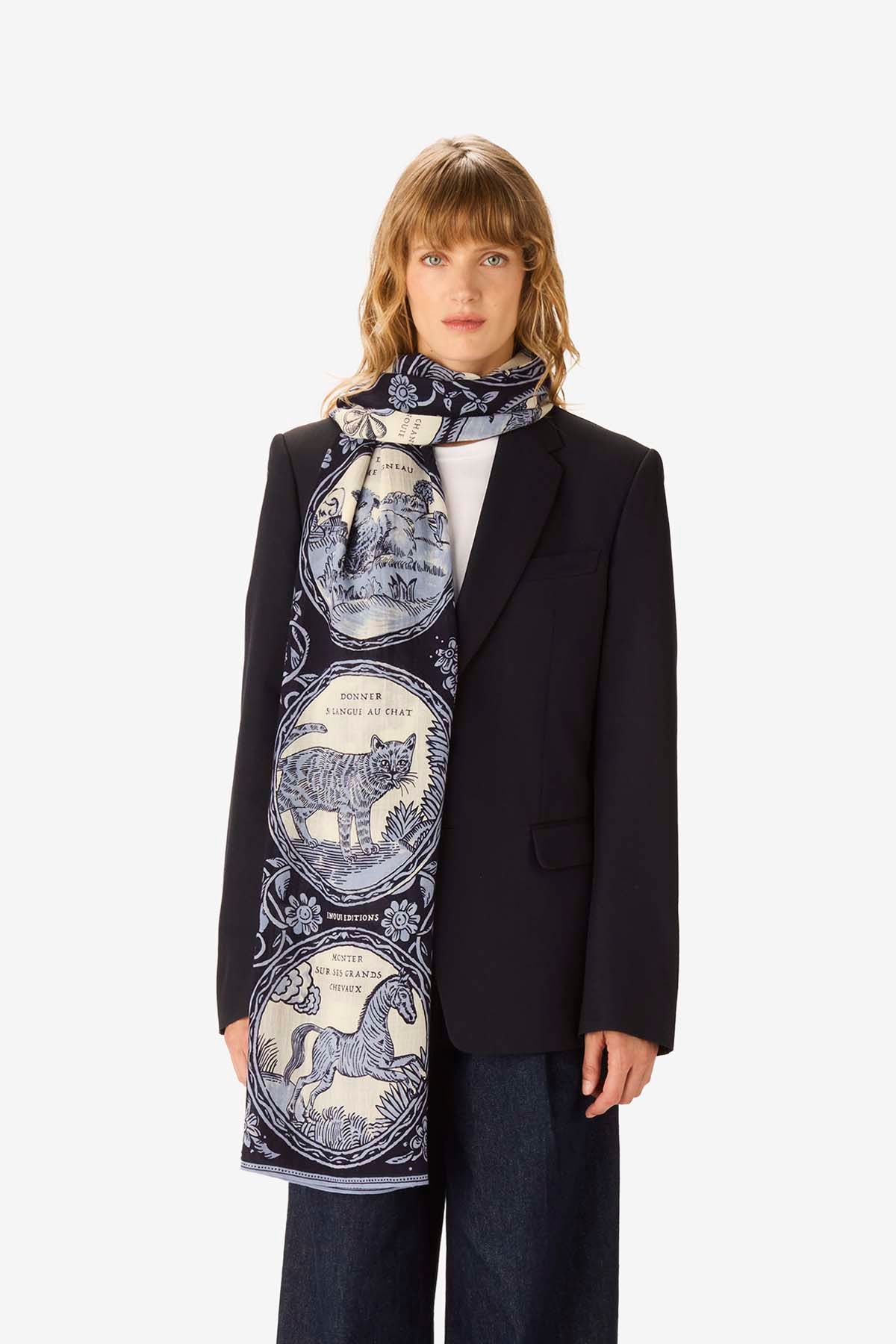 Écharpe 70 - Chance Inoui - Bleu Marine