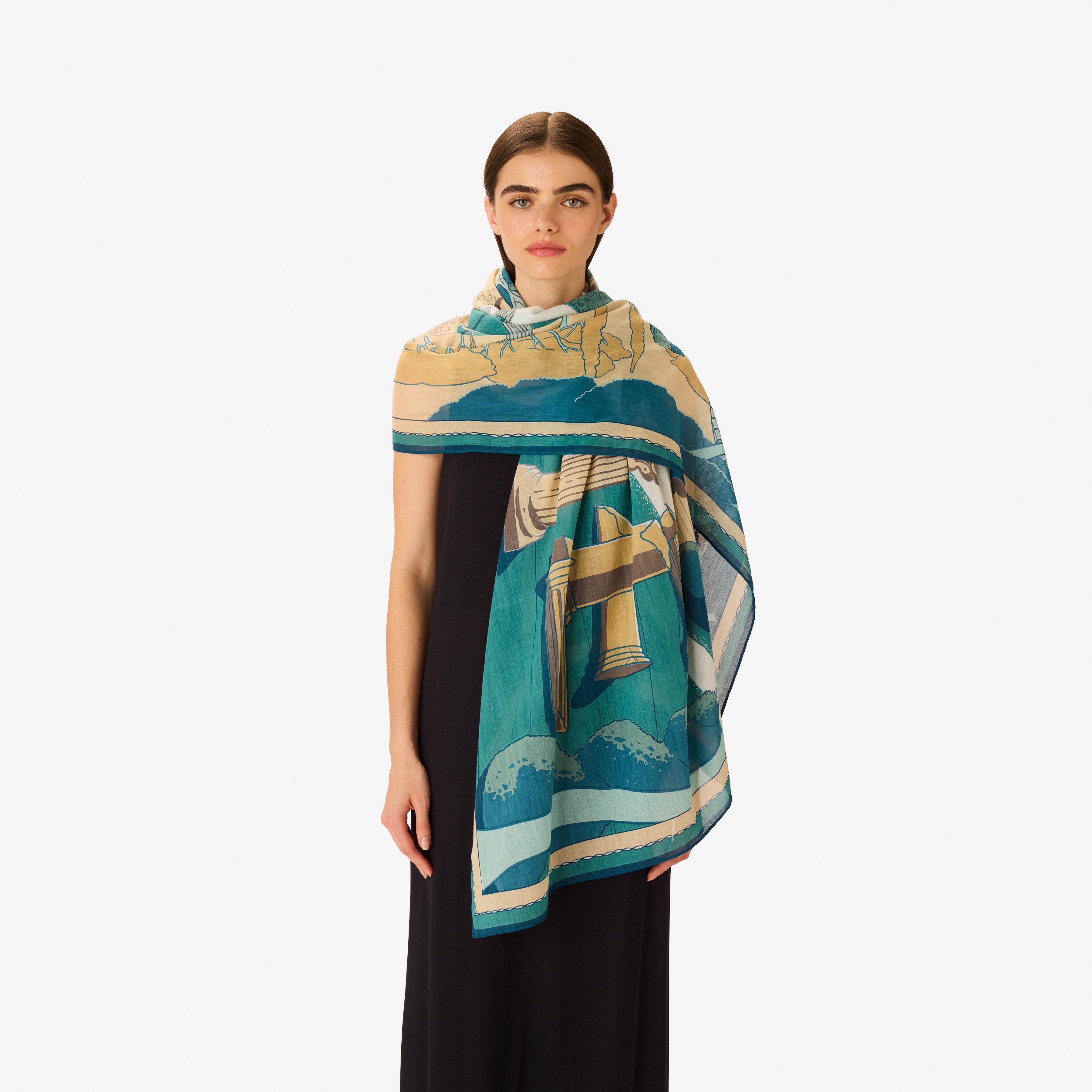 Scarf 100 - Jardin - Turquoise