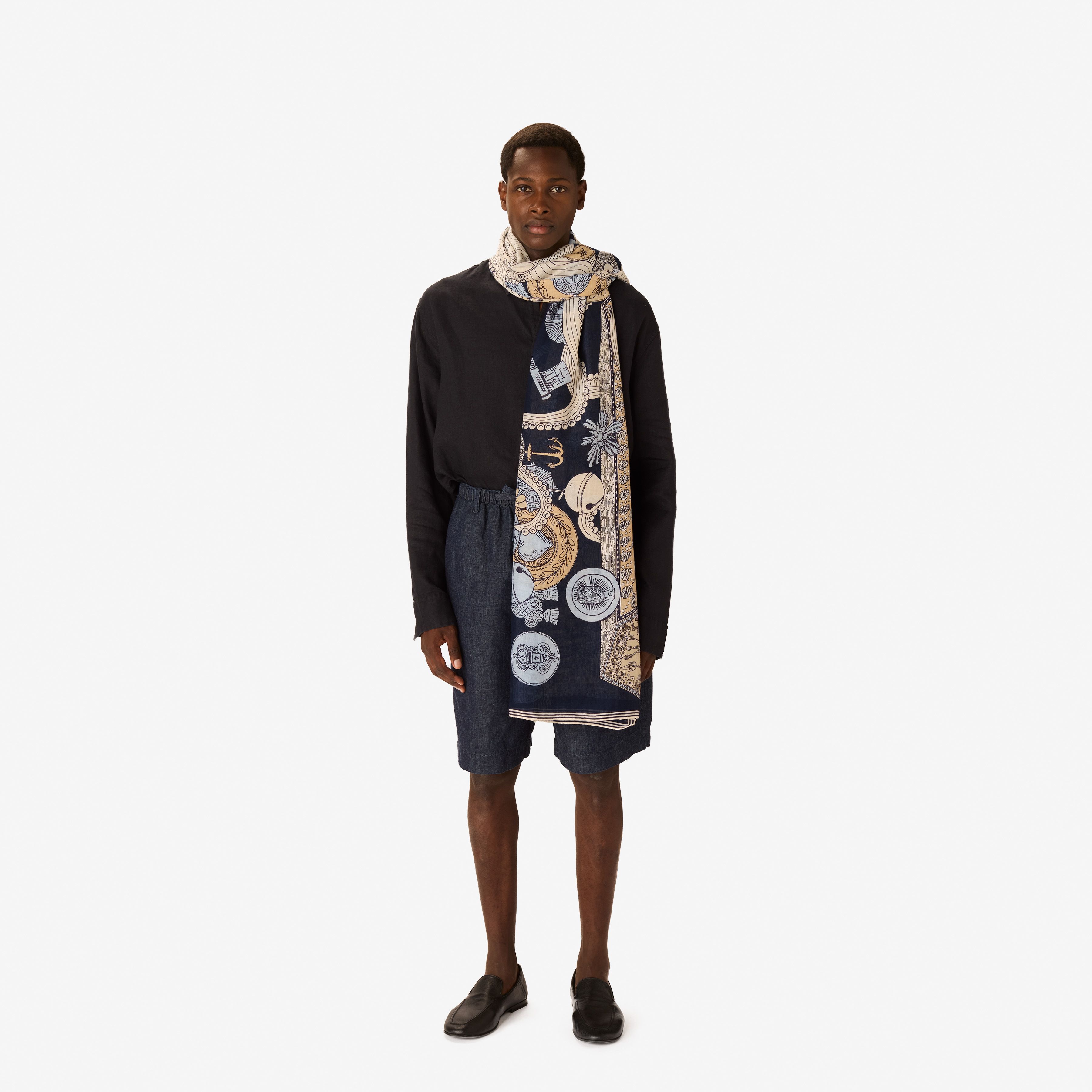 Scarf 100 - Octopus - Navy