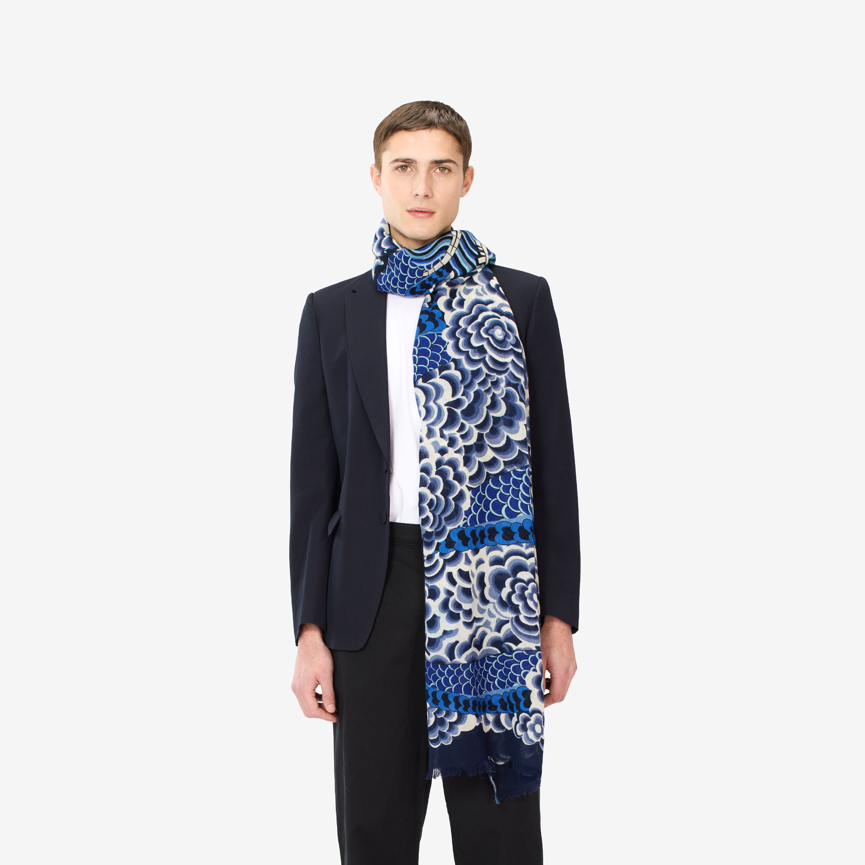 Scarf 70 - Dragon - Blue
