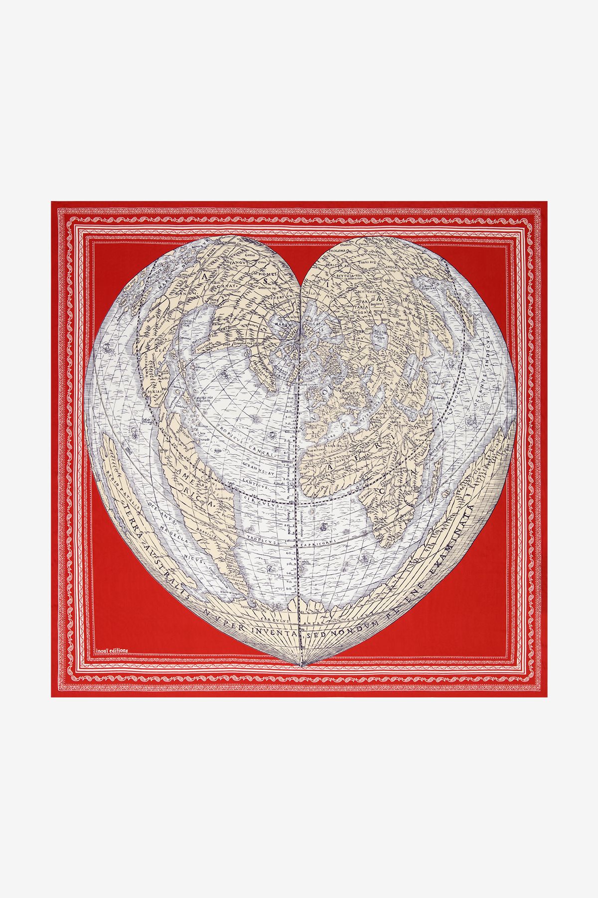 Carré 100 - Mappemonde - Rouge