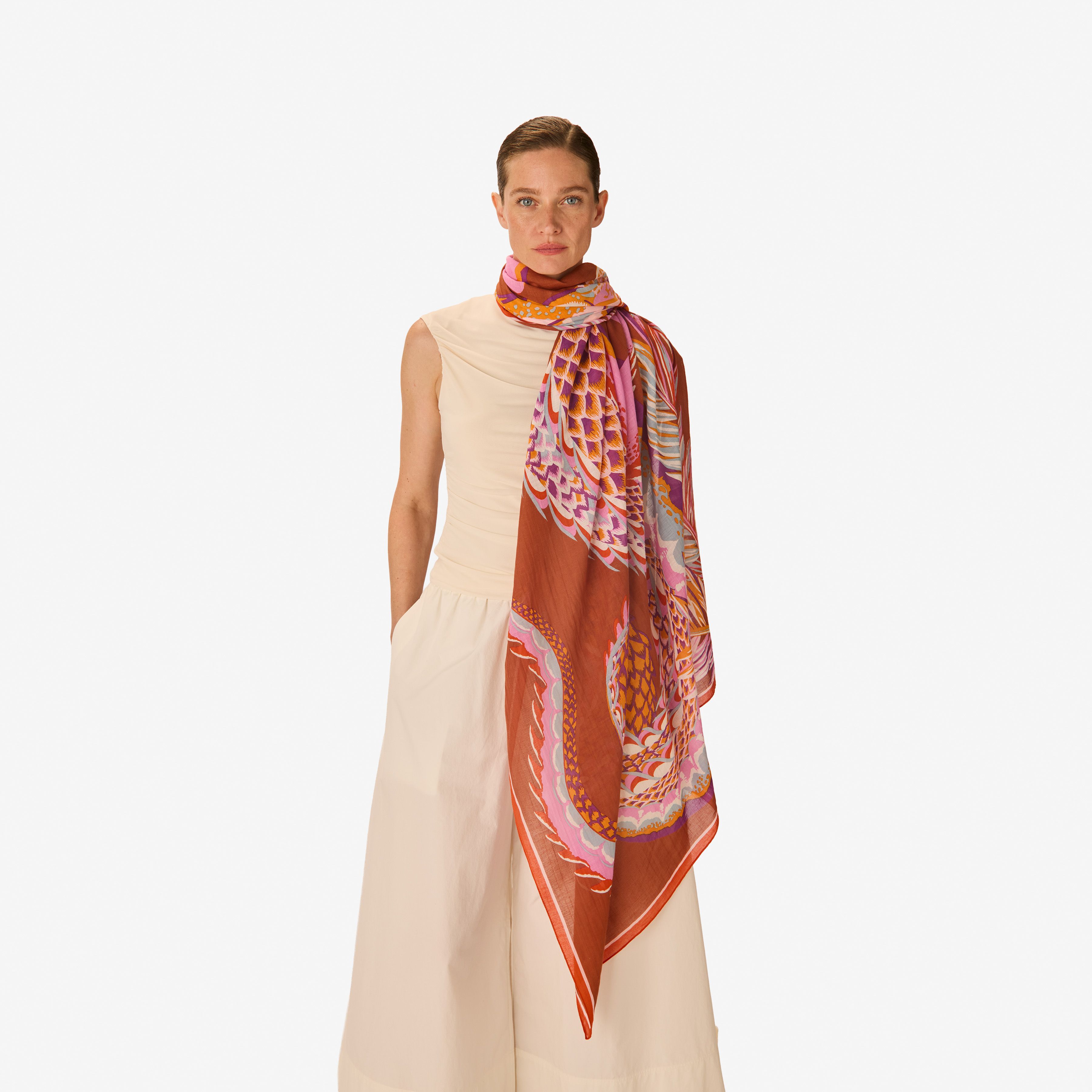 Schal 100 - Croco - Karamell