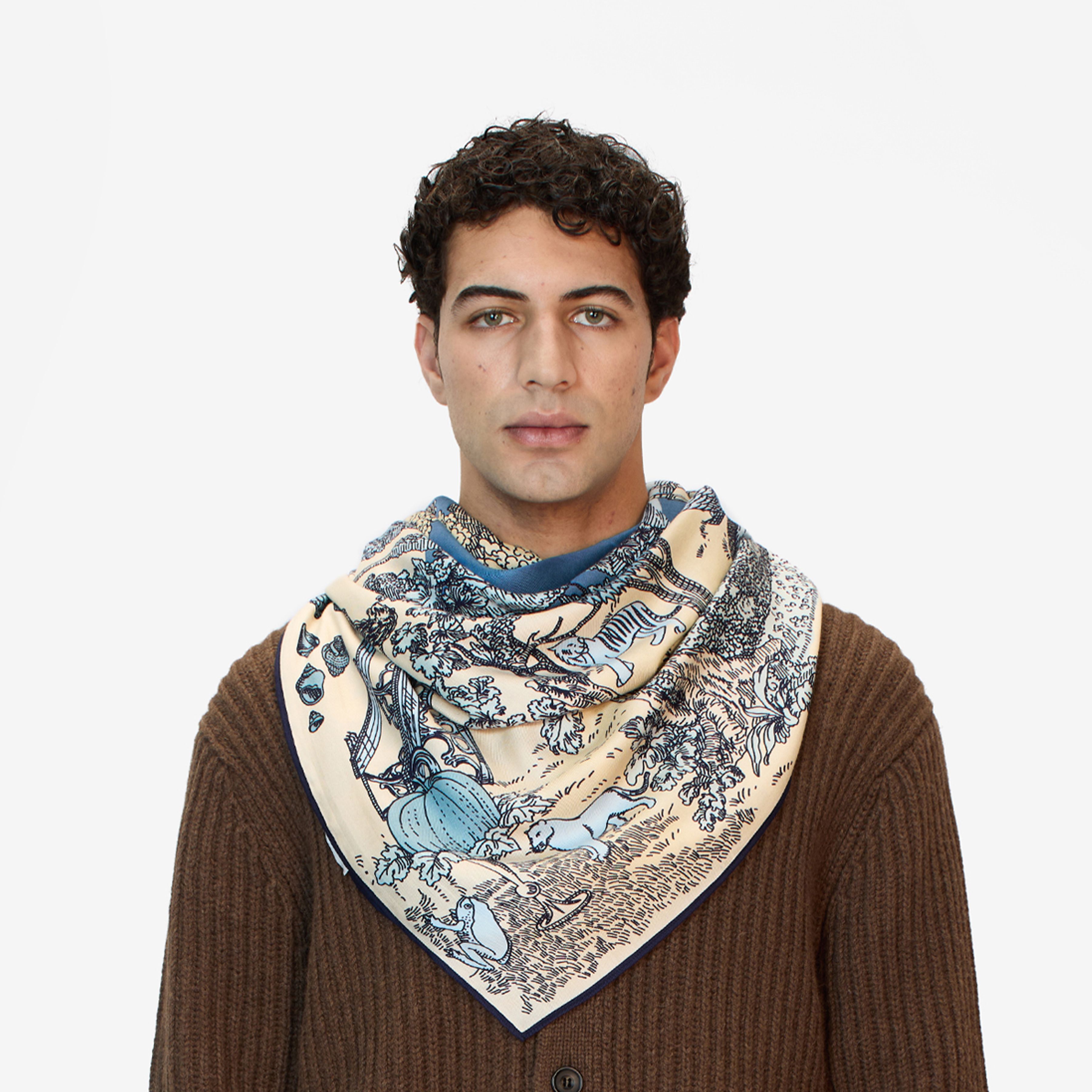 Carré 130 - Quatre Saisons - Bleu