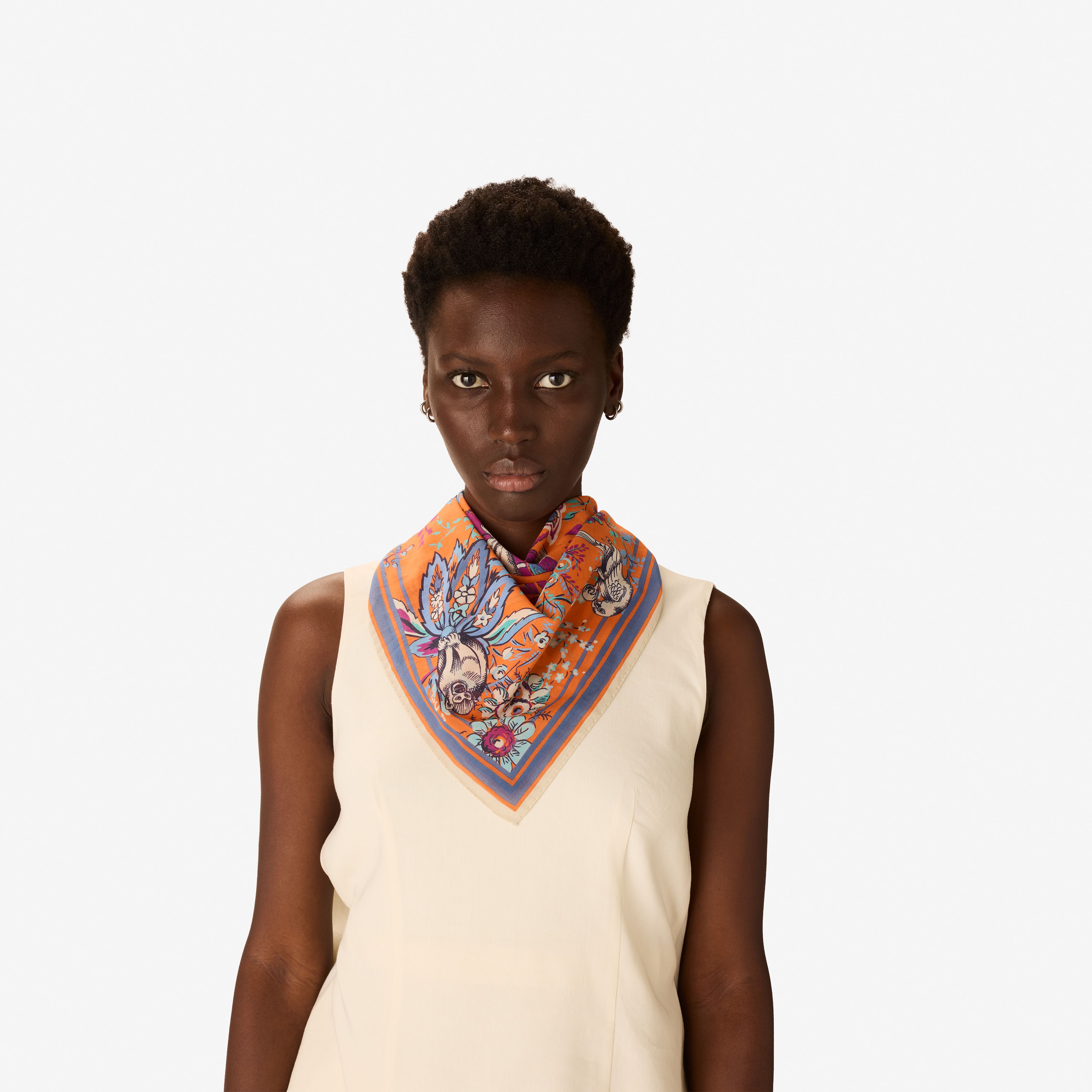 Quadratisches Tuch 70 - Pagode - Koralle