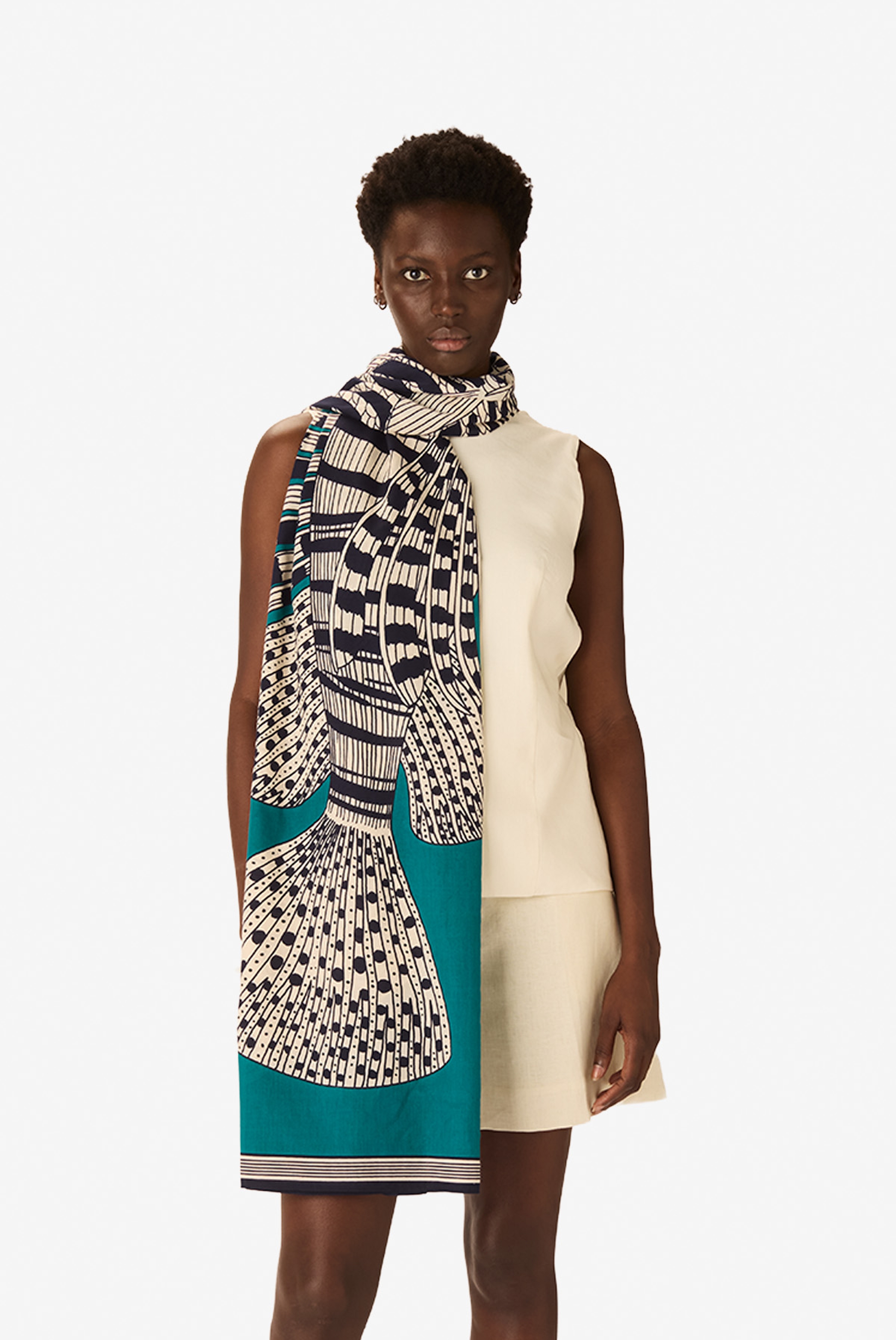 Écharpe 100 - Vague - Turquoise