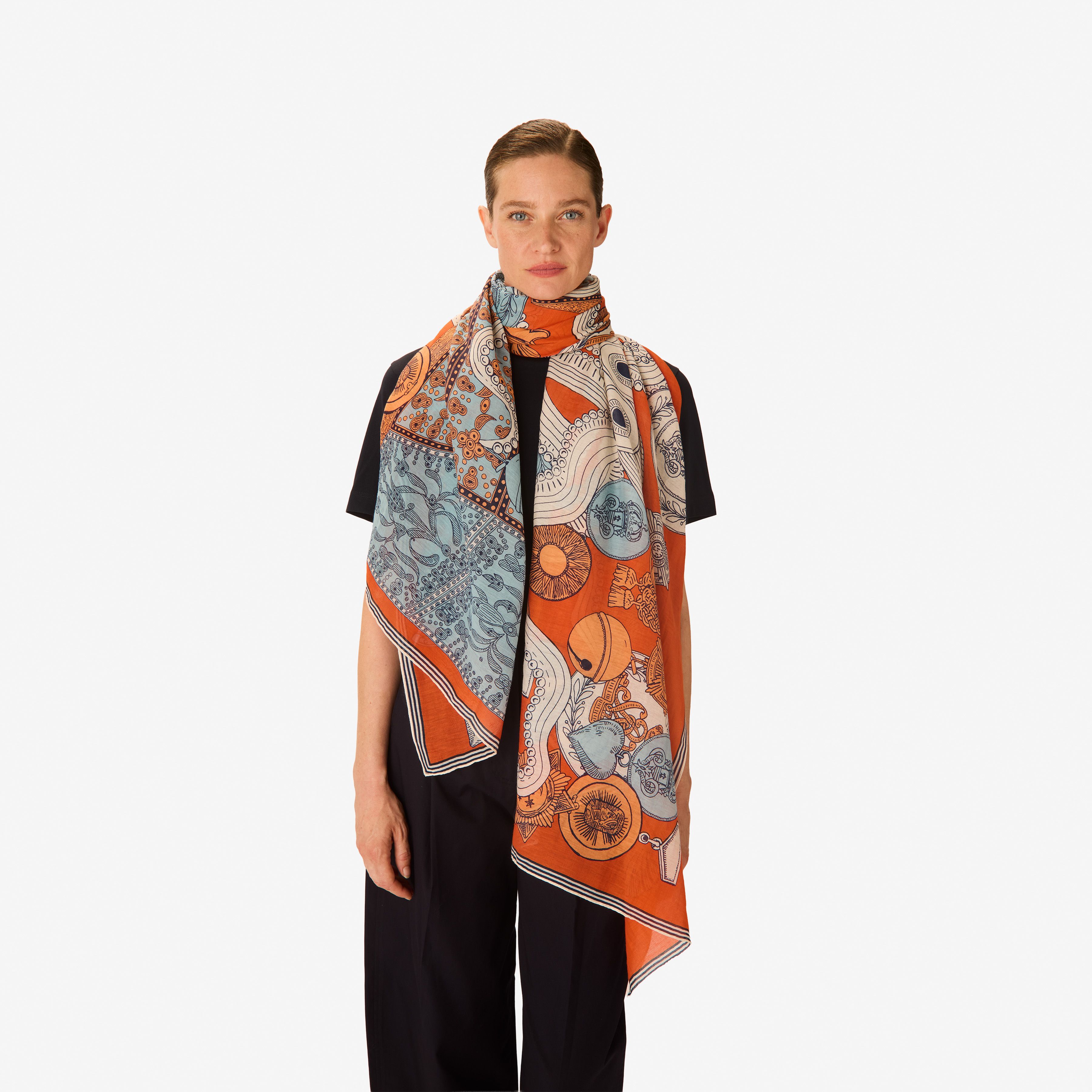 Scarf 100 - Octopus - Orange