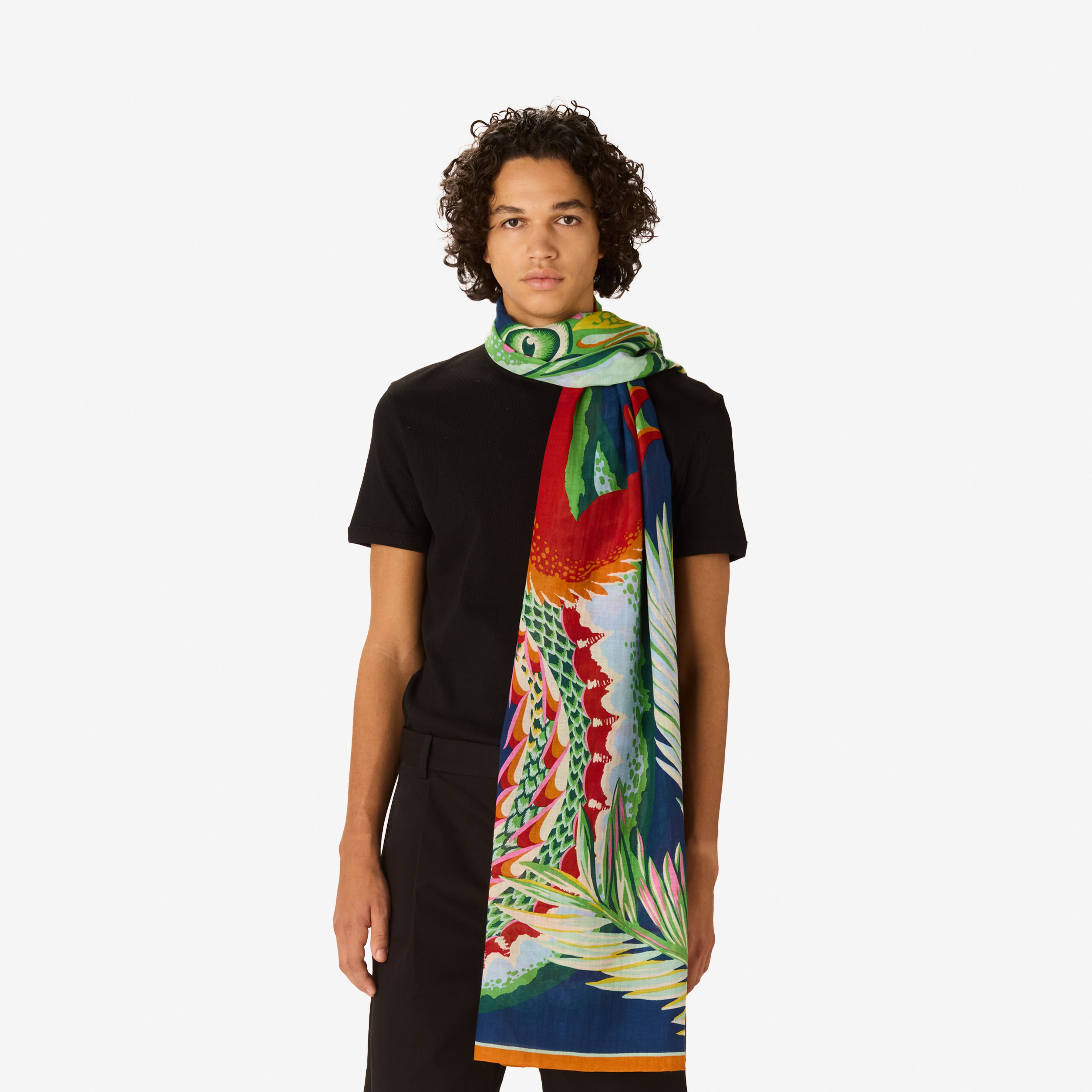 Scarf 100 - Croco - Duck Blue