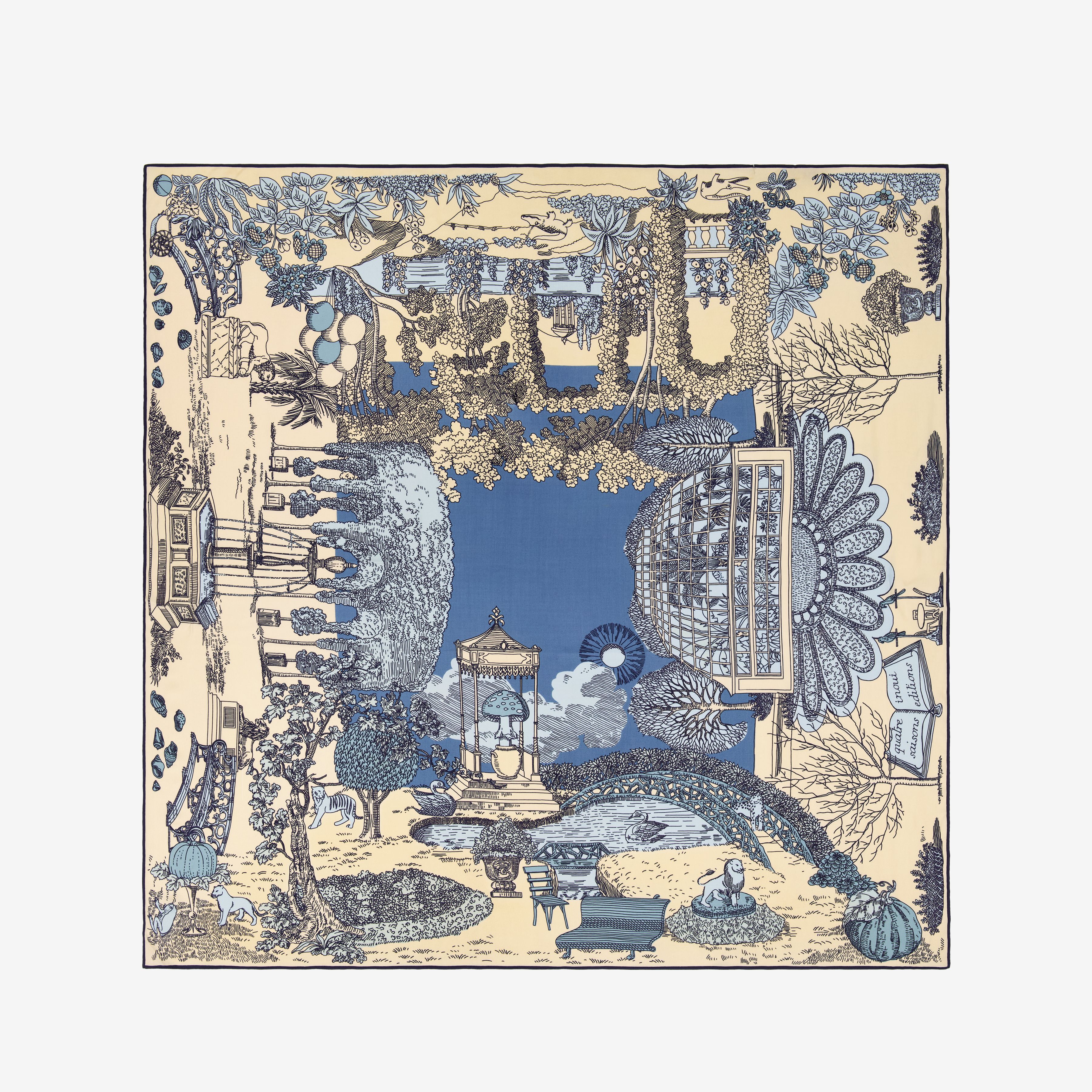 Carré 130 - Quatre Saisons - Bleu