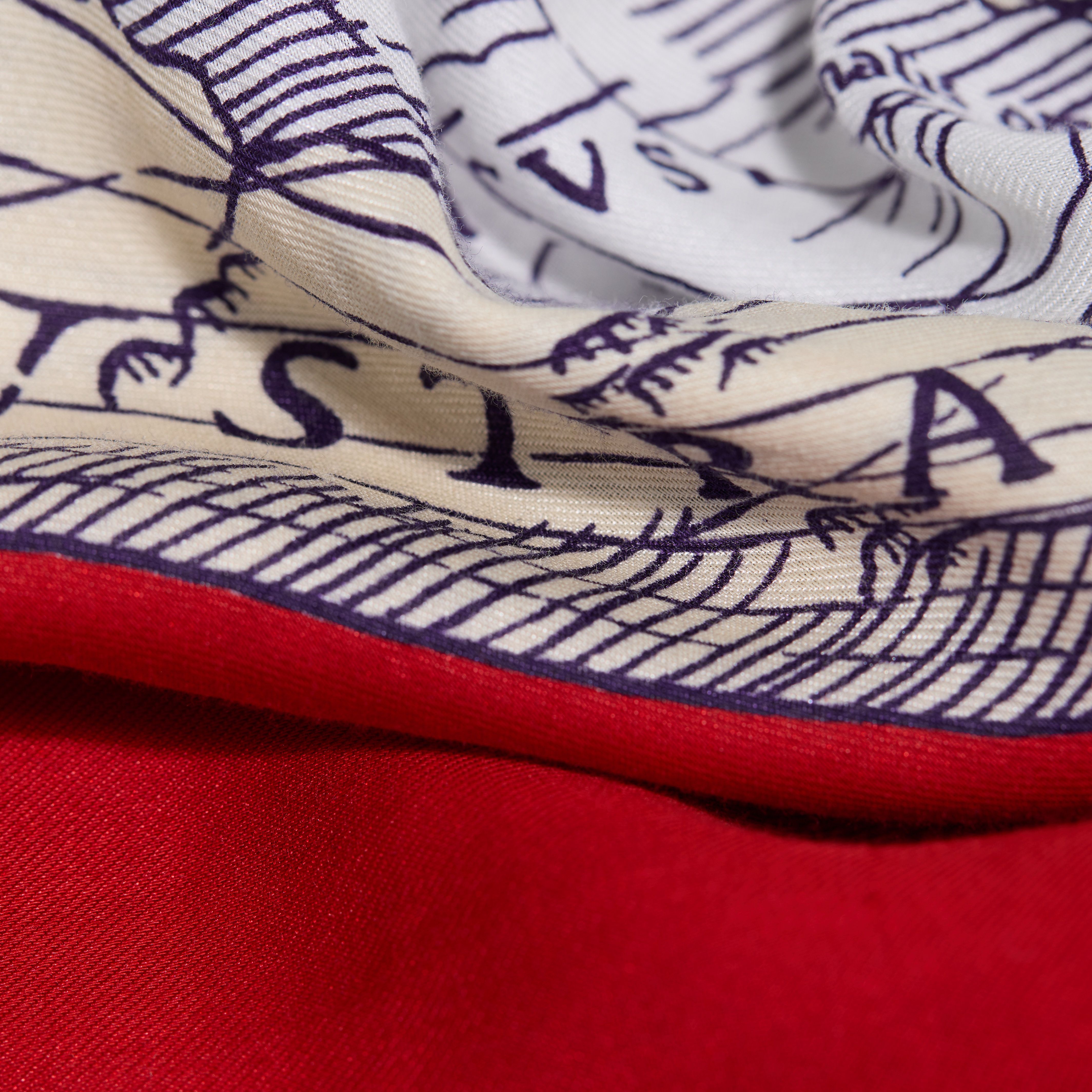 Carré 100 - Mappemonde - Rouge