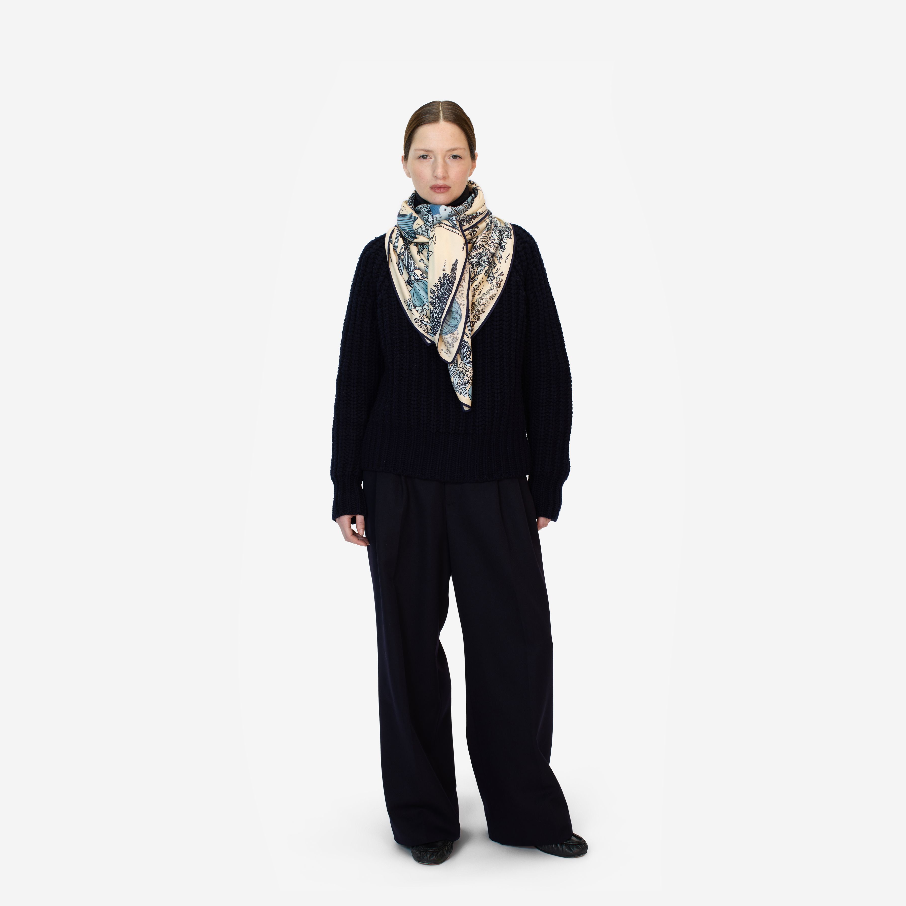 Carré 130 - Quatre Saisons - Bleu