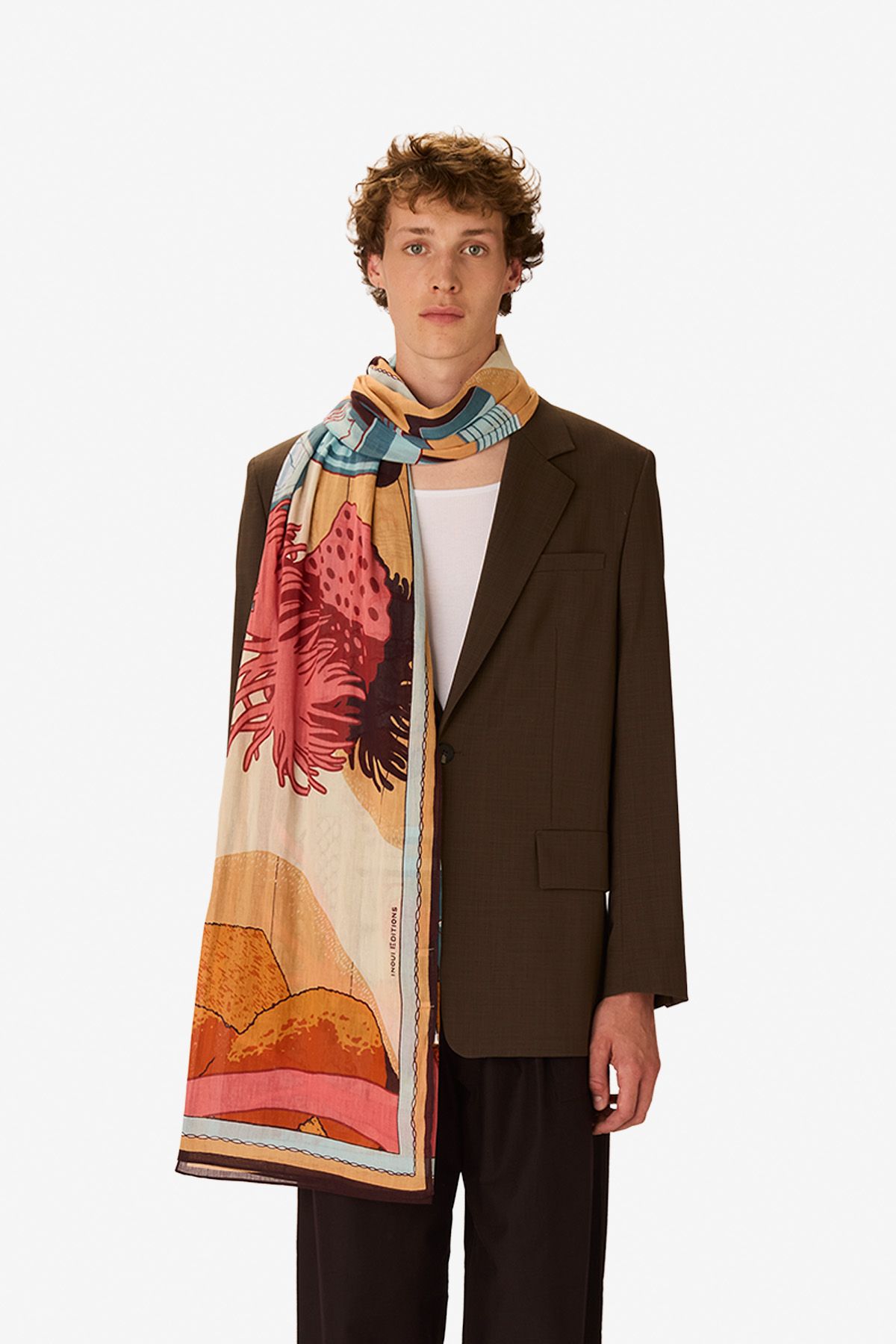 Écharpe 100 - Jardin - Corail